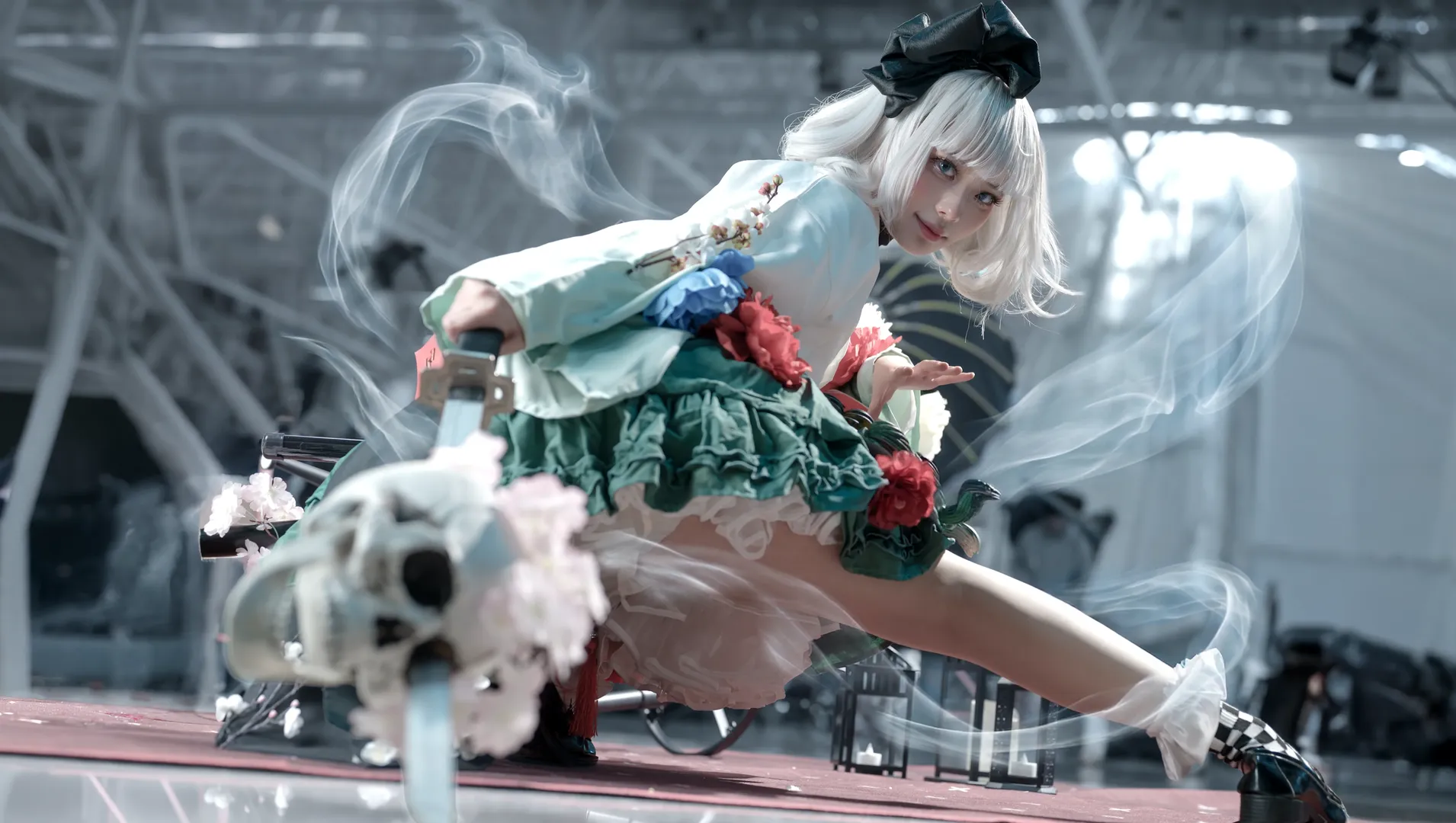 东方project, 魂魄妖梦cos, 漫展摄影, cosplay场照, 和风战斗少女 - 第5张