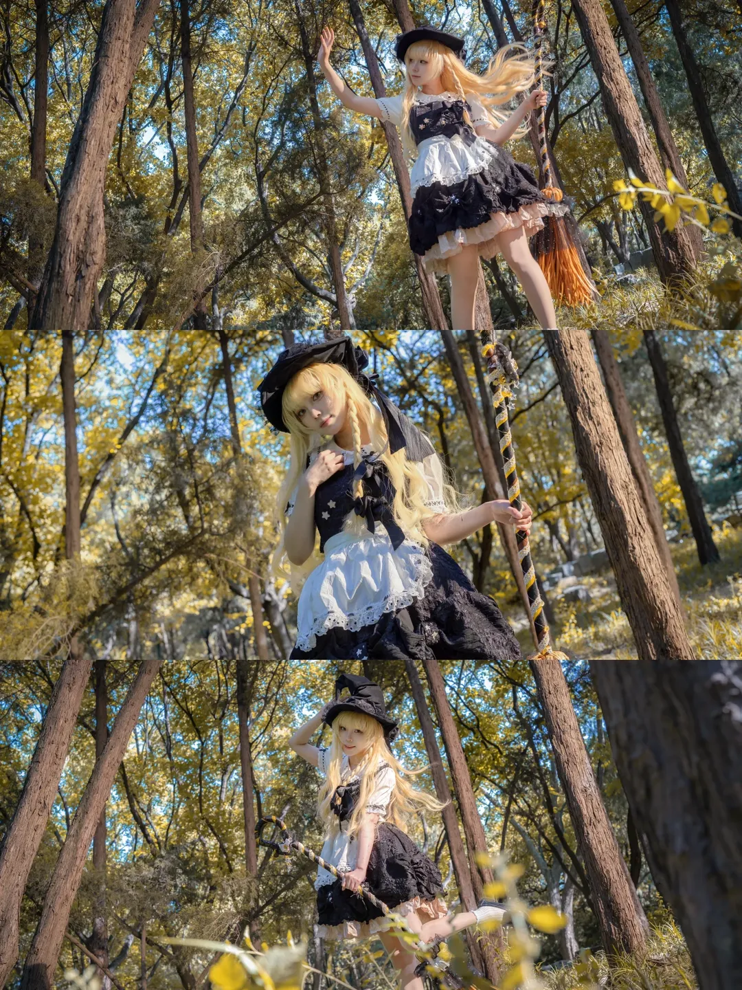 東方Project, 霧雨魔理沙 コスプレ, コスプレ撮影, 魔法少女の衣装, 秋の森 - 1枚目