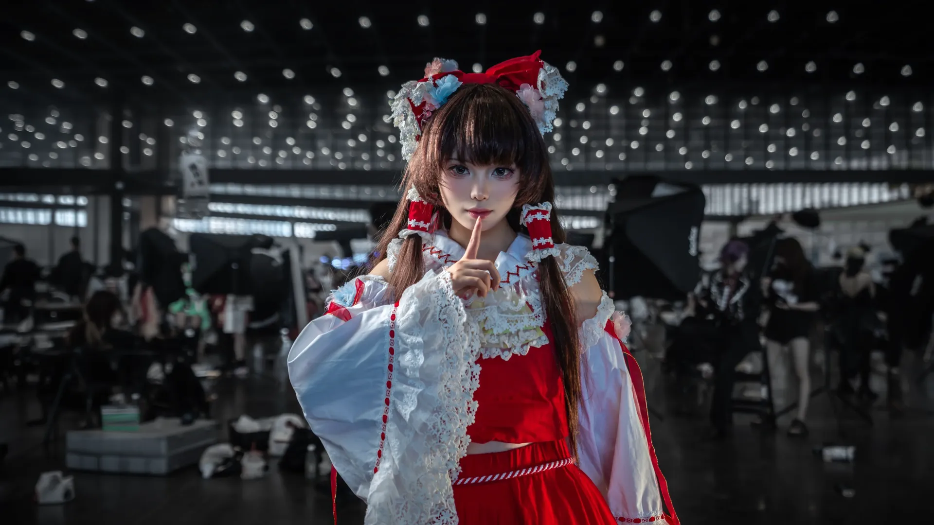 博丽灵梦cos, 东方project, 漫展场照, 双马尾, 红白巫女服