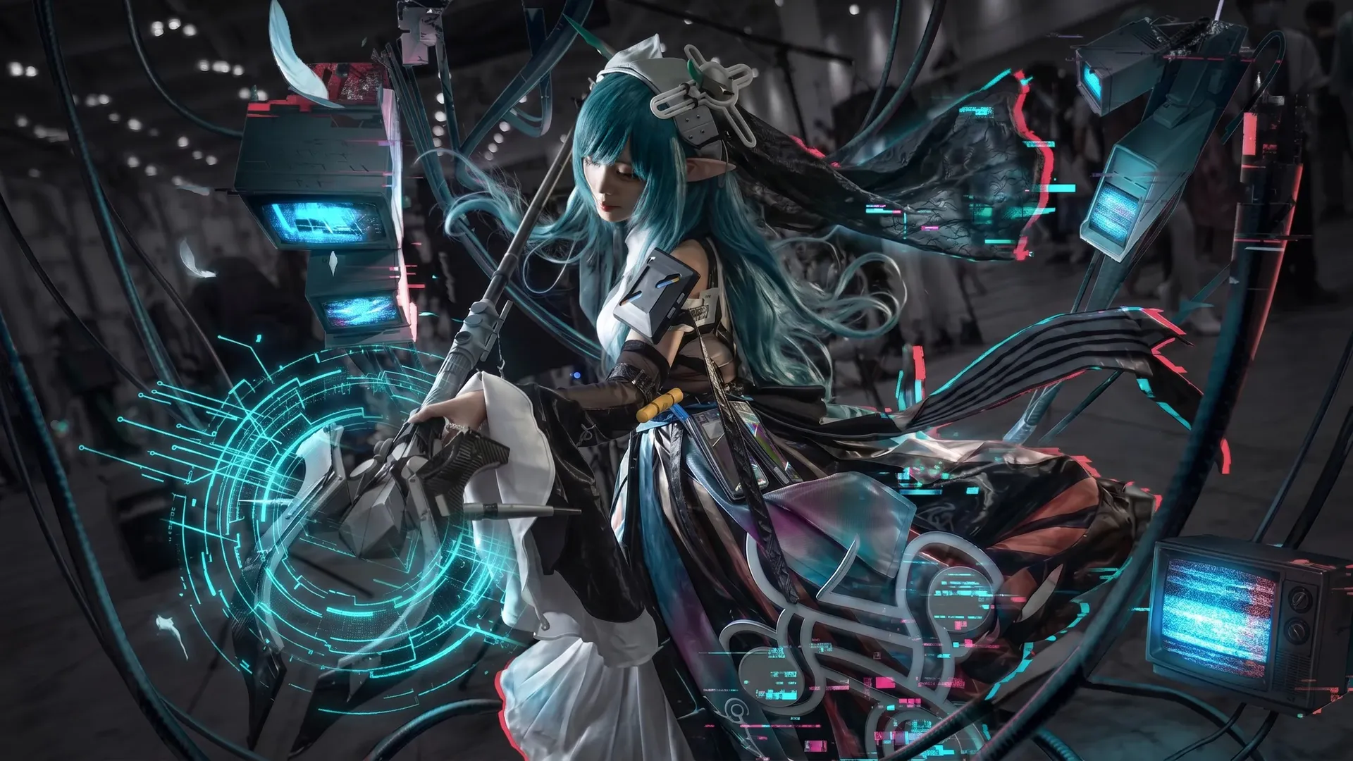cosplay, Cyberpunk, Arknights: Endfield, Xaihi cosplay, Holographic projection