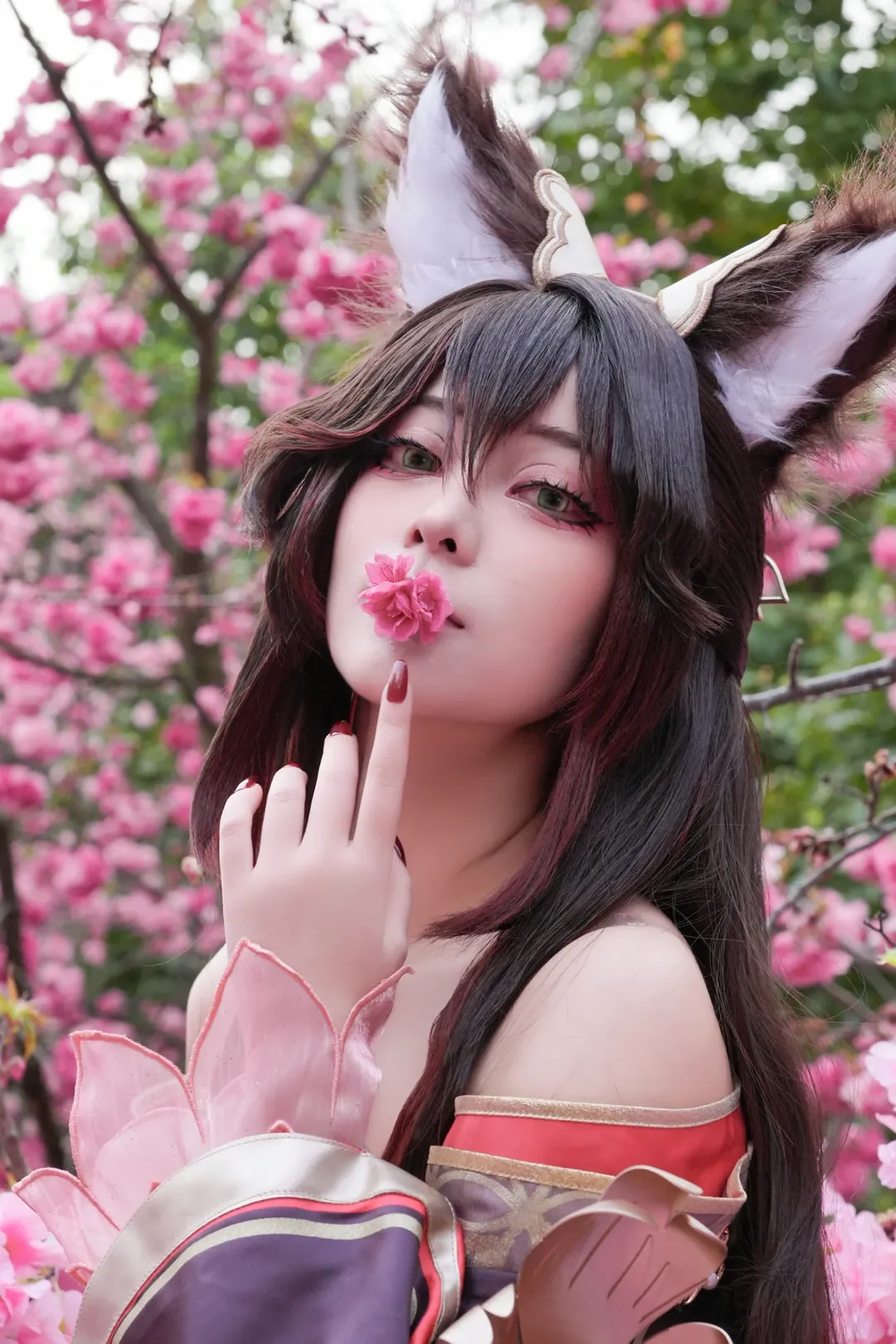 崩壊：スターレイル, 停雲 コスプレ, 狐耳少女, 花畑での写真, 帰忘の流離人 - 5枚目