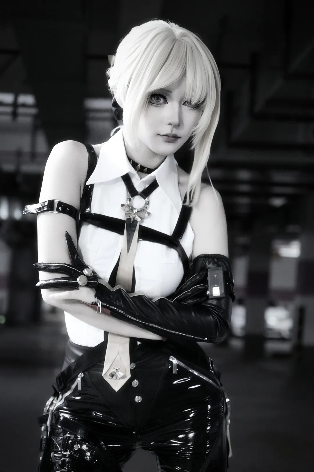 Zenless Zone Zero, Cosplay photography, Evelyn cosplay, Patent leather pants, Biker style - Image 1