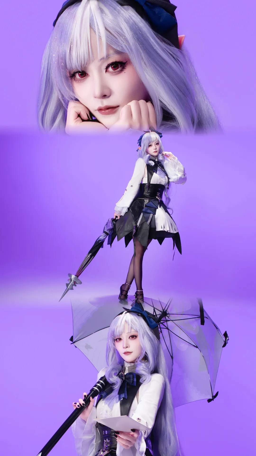 ゼンレスゾーンゼロ, ビビアン コスプレ, 二次元ファッション, スタジオ撮影のスタイリング, 黒ストッキングコスプレ - 1枚目