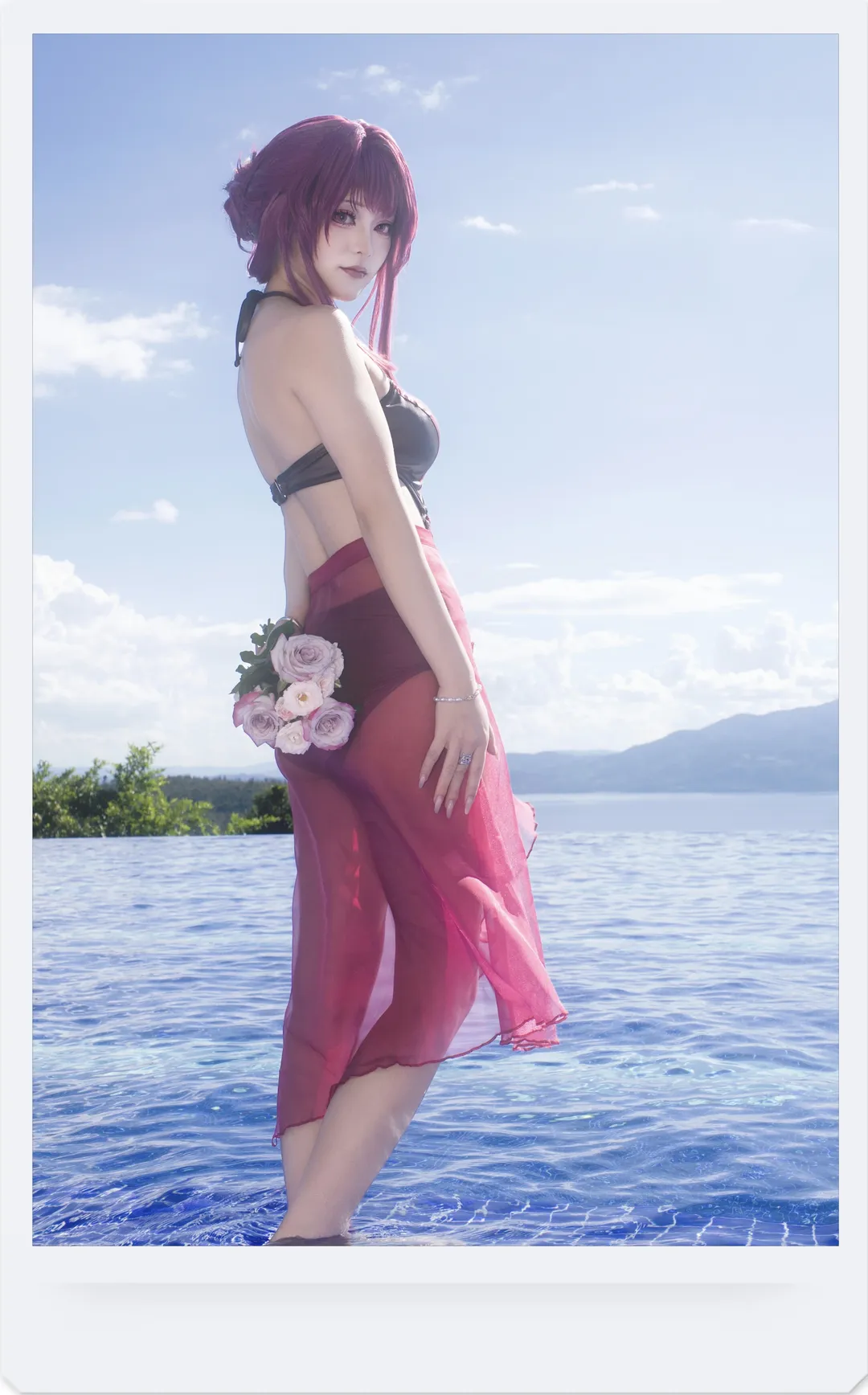 崩坏星穹铁道, 卡芙卡cos, cosplay摄影, 泳装穿搭, 无边泳池 - 第2张