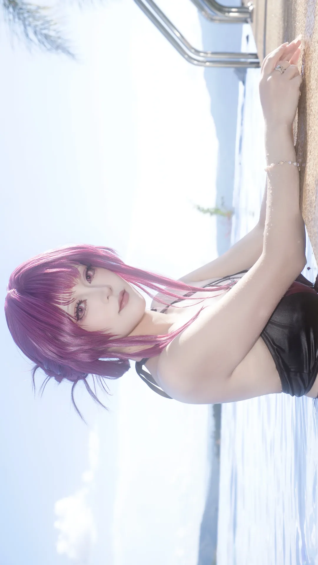崩坏星穹铁道, 泳装cosplay, 卡芙卡cos, cosplay摄影, 夏日外景 - 第2张