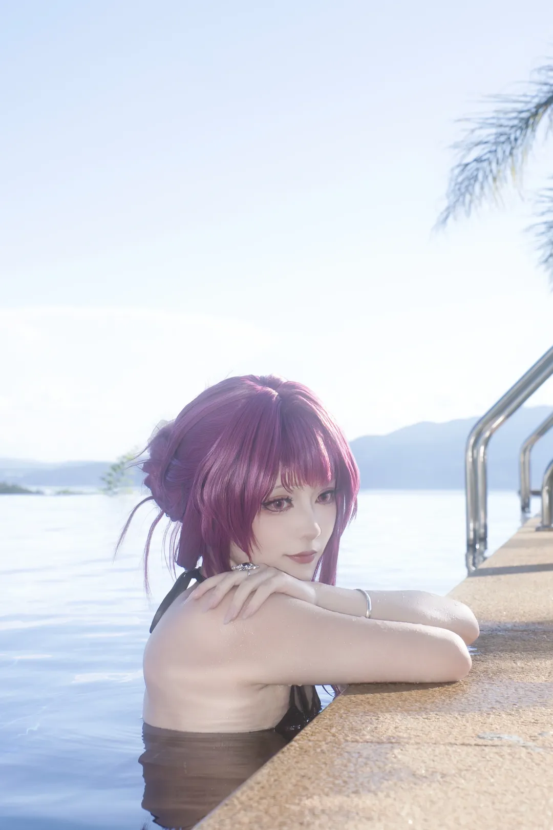 崩坏星穹铁道, 泳装cosplay, 卡芙卡cos, cosplay摄影, 夏日外景