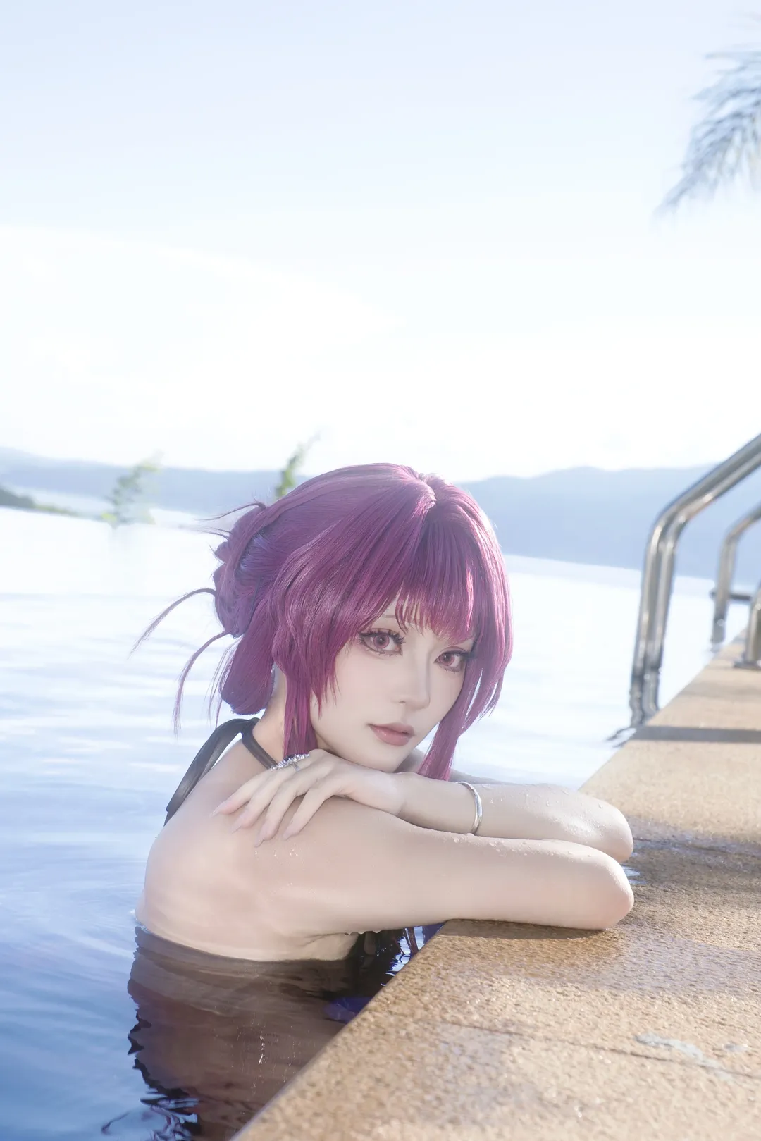 崩坏星穹铁道, 泳装cosplay, 卡芙卡cos, cosplay摄影, 夏日外景 - 第4张