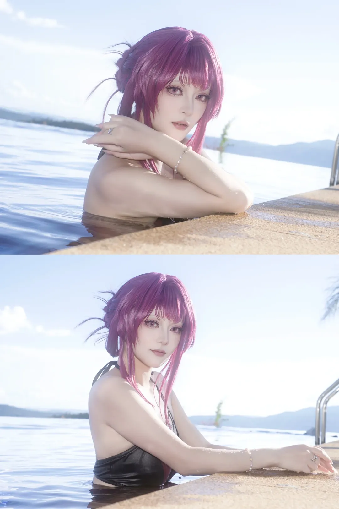 崩坏星穹铁道, 泳装cosplay, 卡芙卡cos, cosplay摄影, 夏日外景 - 第5张