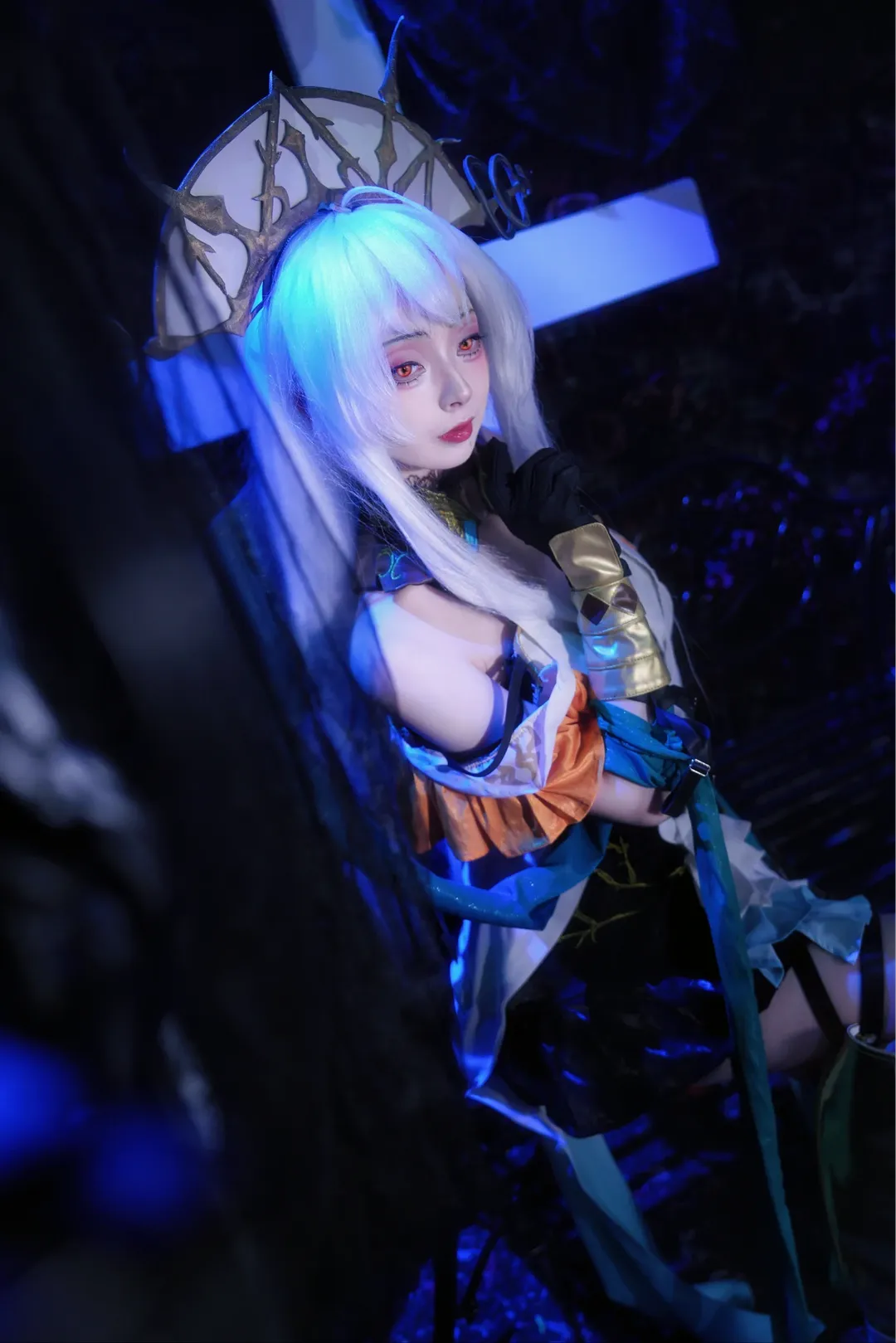 二次元摄影, 明日方舟, cosplay正片, 哥特暗黑, 浊心斯卡蒂cos - 第14张