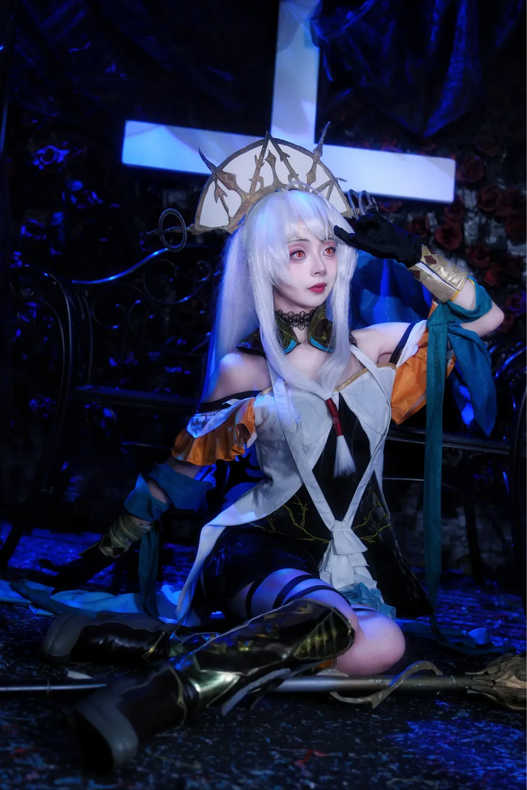 二次元摄影, 明日方舟, cosplay正片, 哥特暗黑, 浊心斯卡蒂cos - 第18张