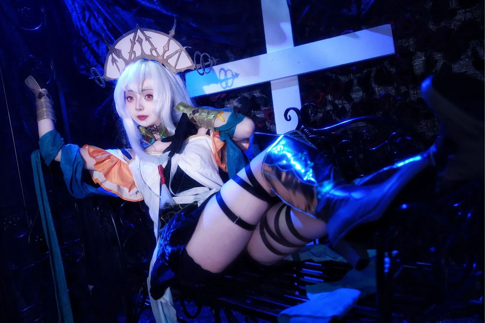 二次元摄影, 明日方舟, cosplay正片, 哥特暗黑, 浊心斯卡蒂cos