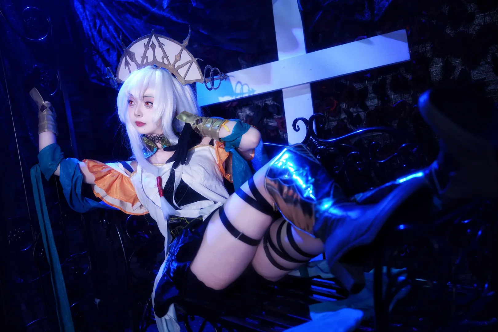二次元摄影, 明日方舟, cosplay正片, 哥特暗黑, 浊心斯卡蒂cos - 第8张