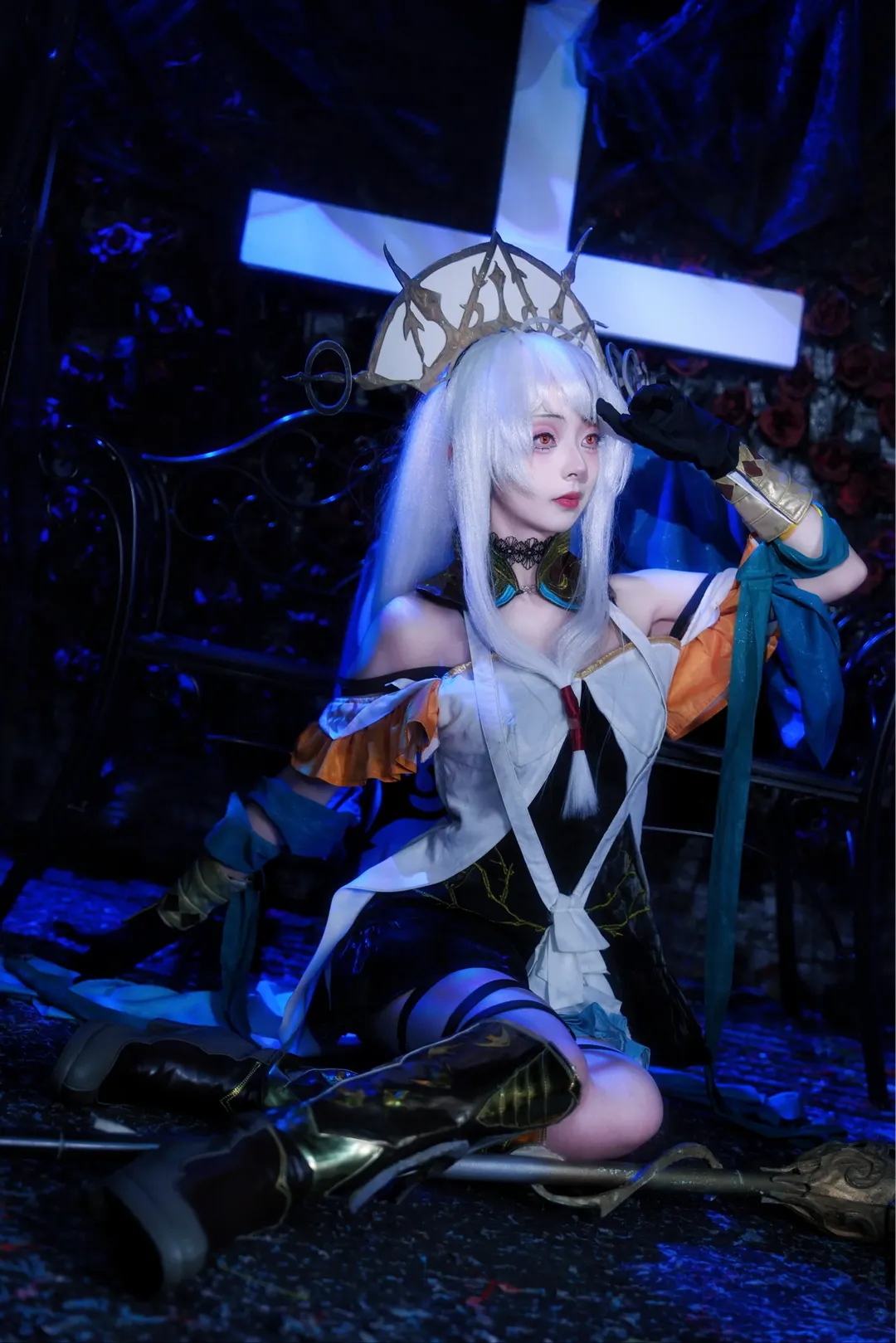 二次元摄影, 明日方舟, cosplay正片, 哥特暗黑, 浊心斯卡蒂cos - 第9张