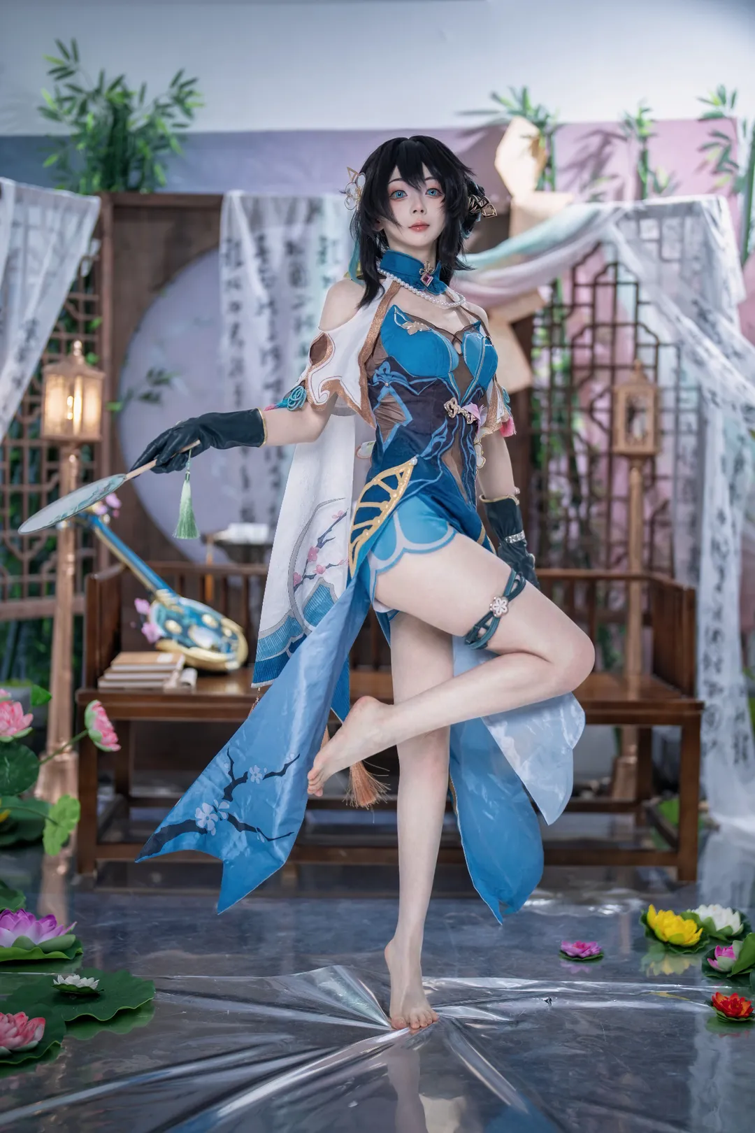 Honkai: Star Rail, Ruan Mei cosplay, Chinese-style cosplay, Ancient style photoshoot, Xianzhou character