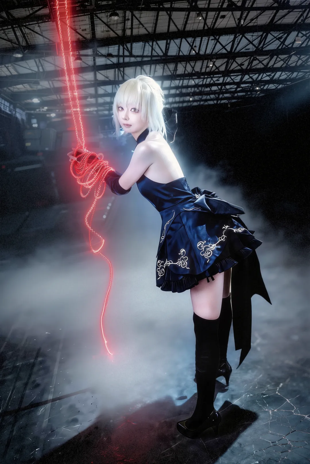 FGO, 黑丝穿搭, 黑sabercos, CJ场照, 战损风格