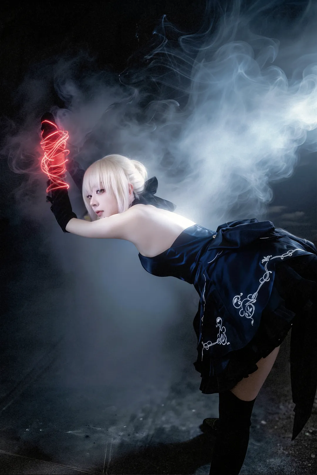 FGO, 黑丝穿搭, 黑sabercos, CJ场照, 战损风格 - 第7张