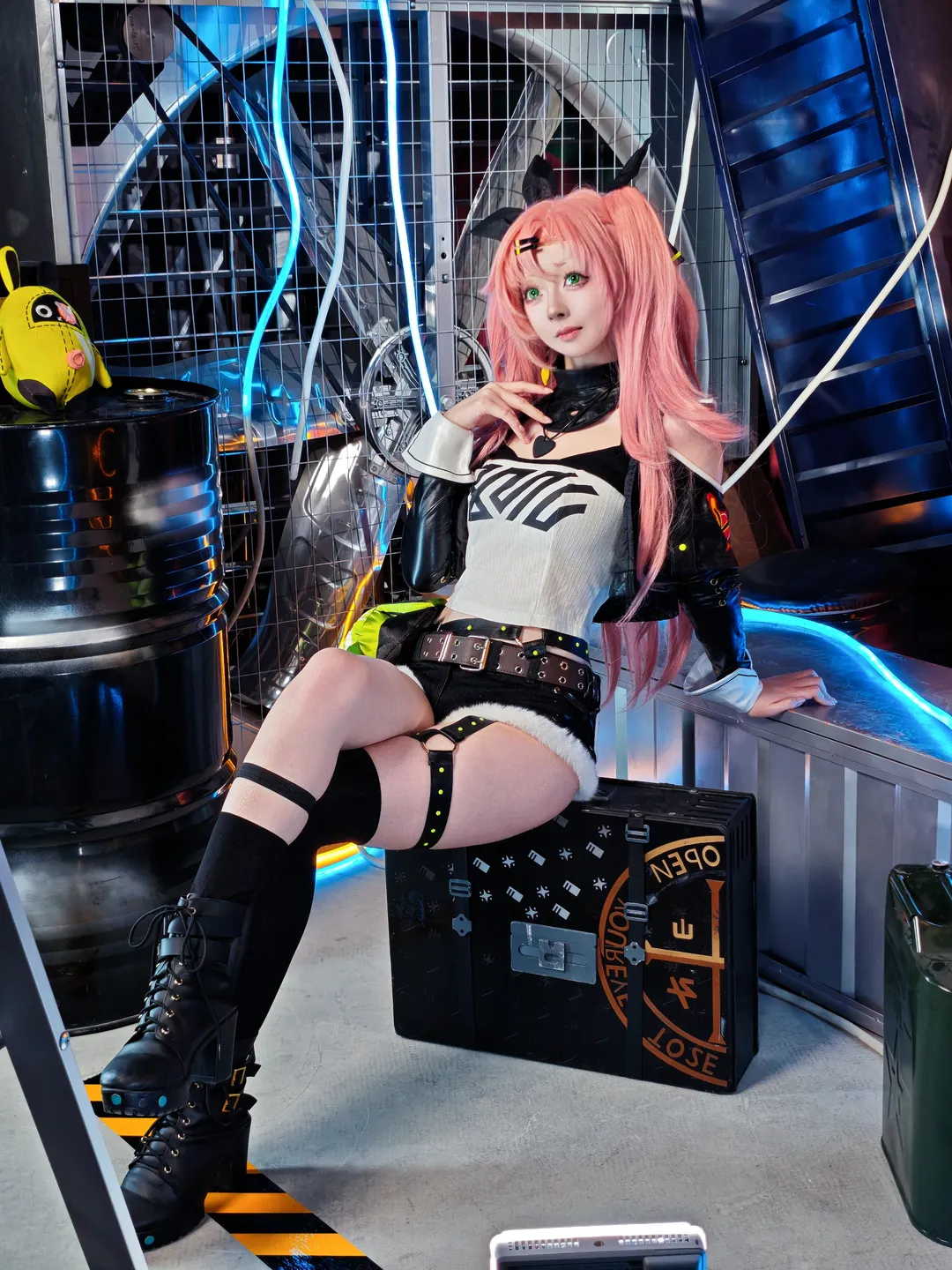 絕區零, Cosplay攝影, 賽博朋克風, 妮可cos, 長筒襪