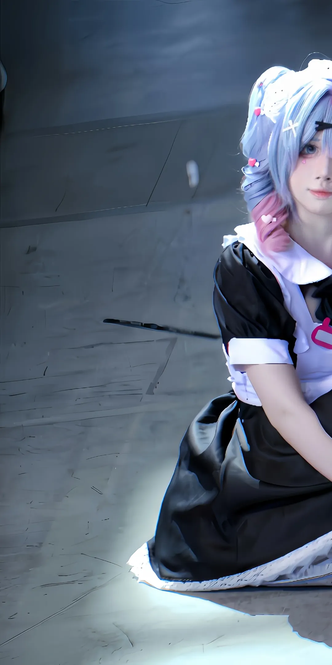 漫展场照, 初音未来cos, 兔子洞, cosplay摄影, 白丝女仆装 - 第1张