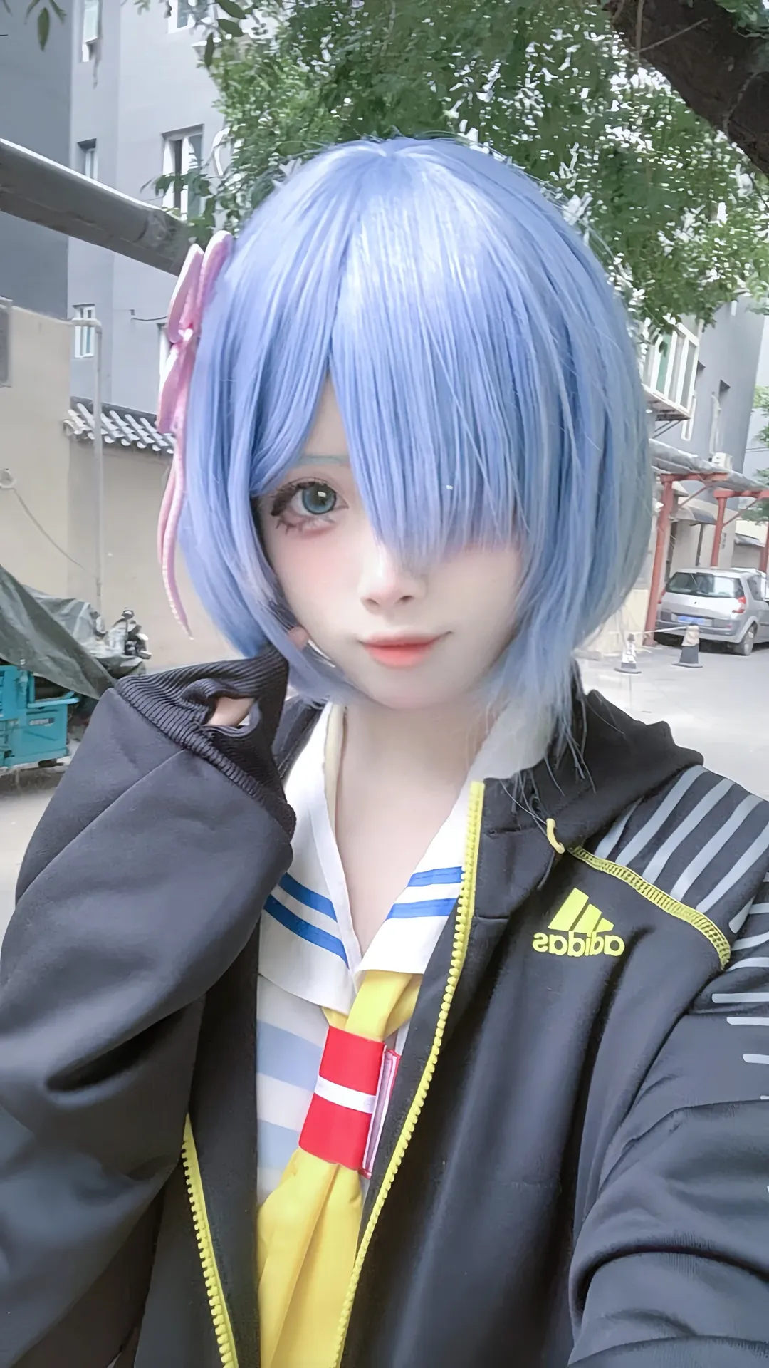 cosplay, 从零开始的异世界生活, 蕾姆cos, 水手服, 蓝发
