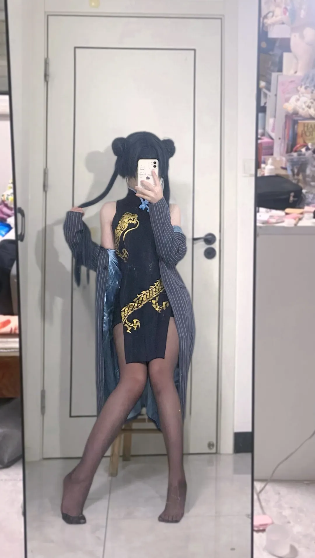 蔚蓝档案, 妃咲cos, 旗袍cosplay, 黑丝穿搭, 新年cos