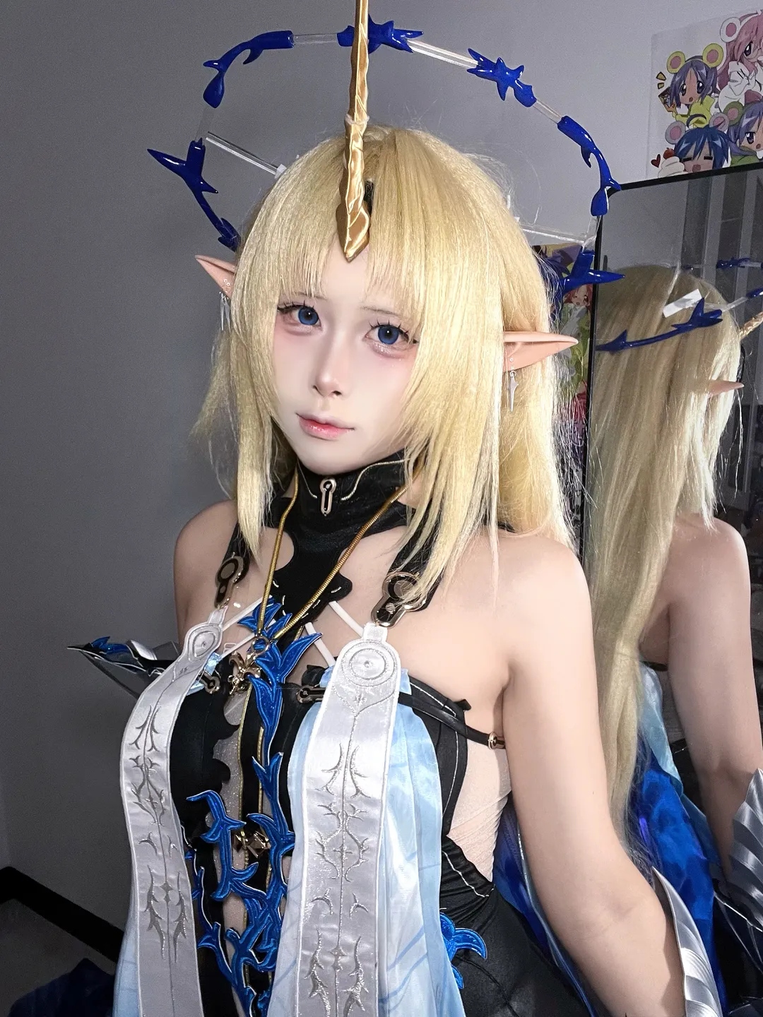 鸣潮, cosplay, 卡提希娅cos, 芙露德莉斯cos, 金发精灵耳