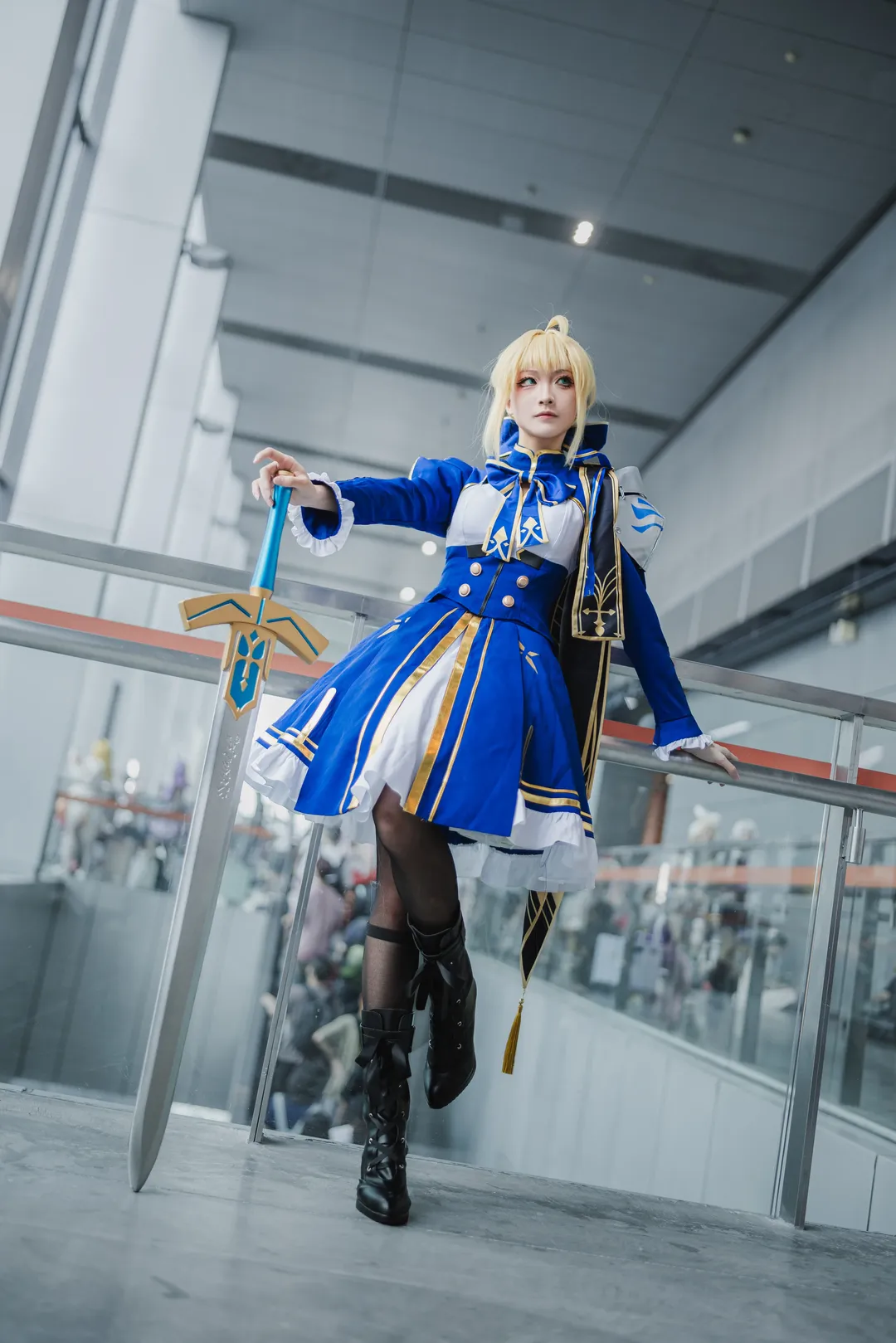 Fate/Grand Order, イベント写真, アルトリア コスプレ, ストッキング, 蛍火虫アニメ展
