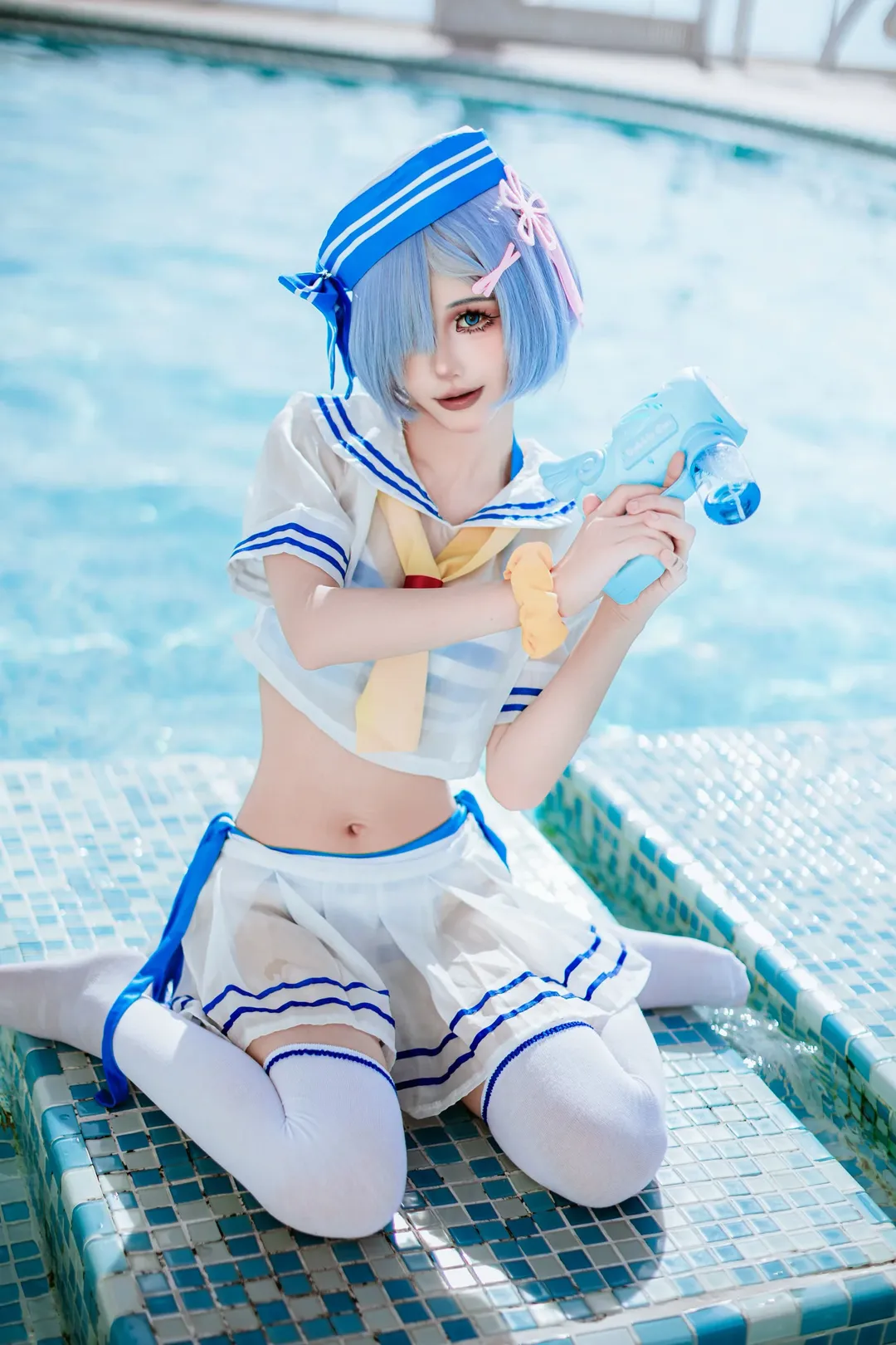 cosplay, 泳装, 白丝, 雷姆cos, 夏日清凉 - 第10张