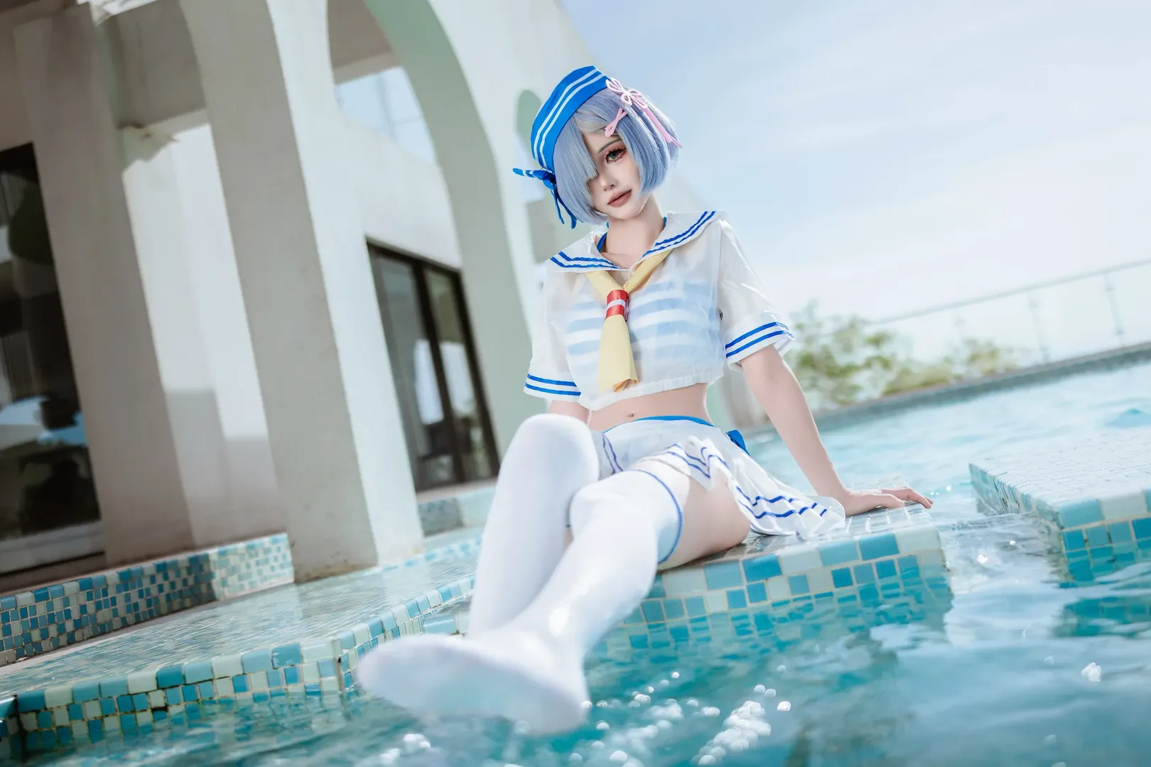 cosplay, 泳装, 白丝, 雷姆cos, 夏日清凉 - 第11张