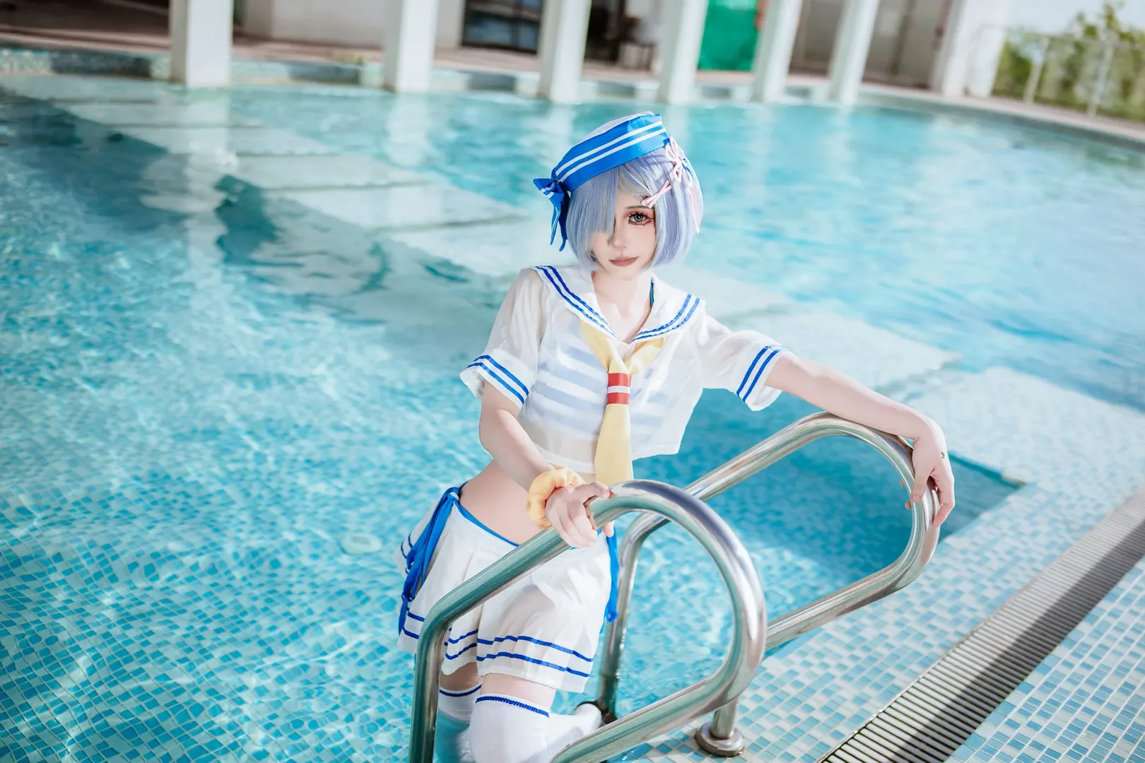 cosplay, 泳装, 白丝, 雷姆cos, 夏日清凉 - 第13张