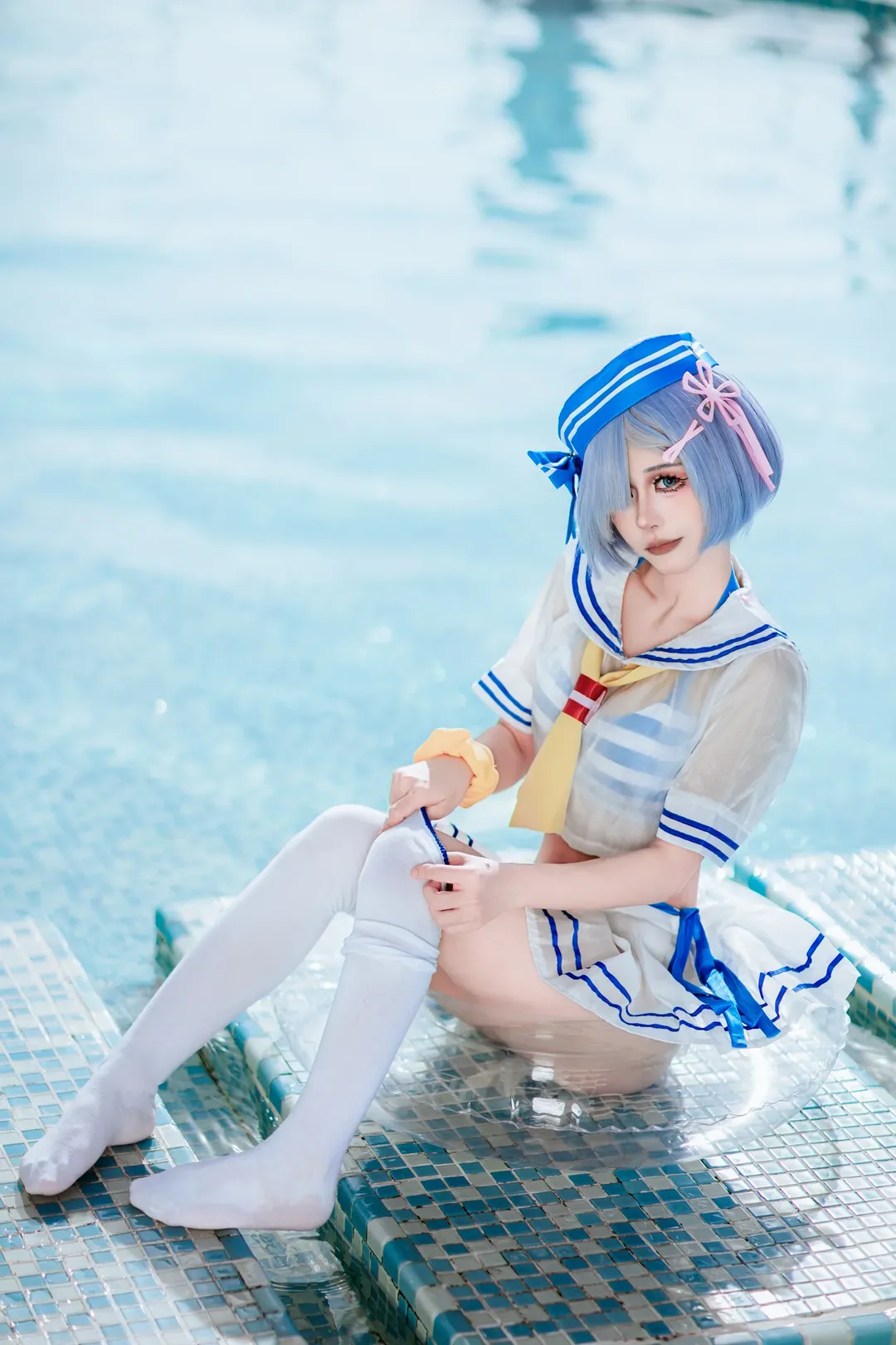 cosplay, 泳装, 白丝, 雷姆cos, 夏日清凉 - 第14张
