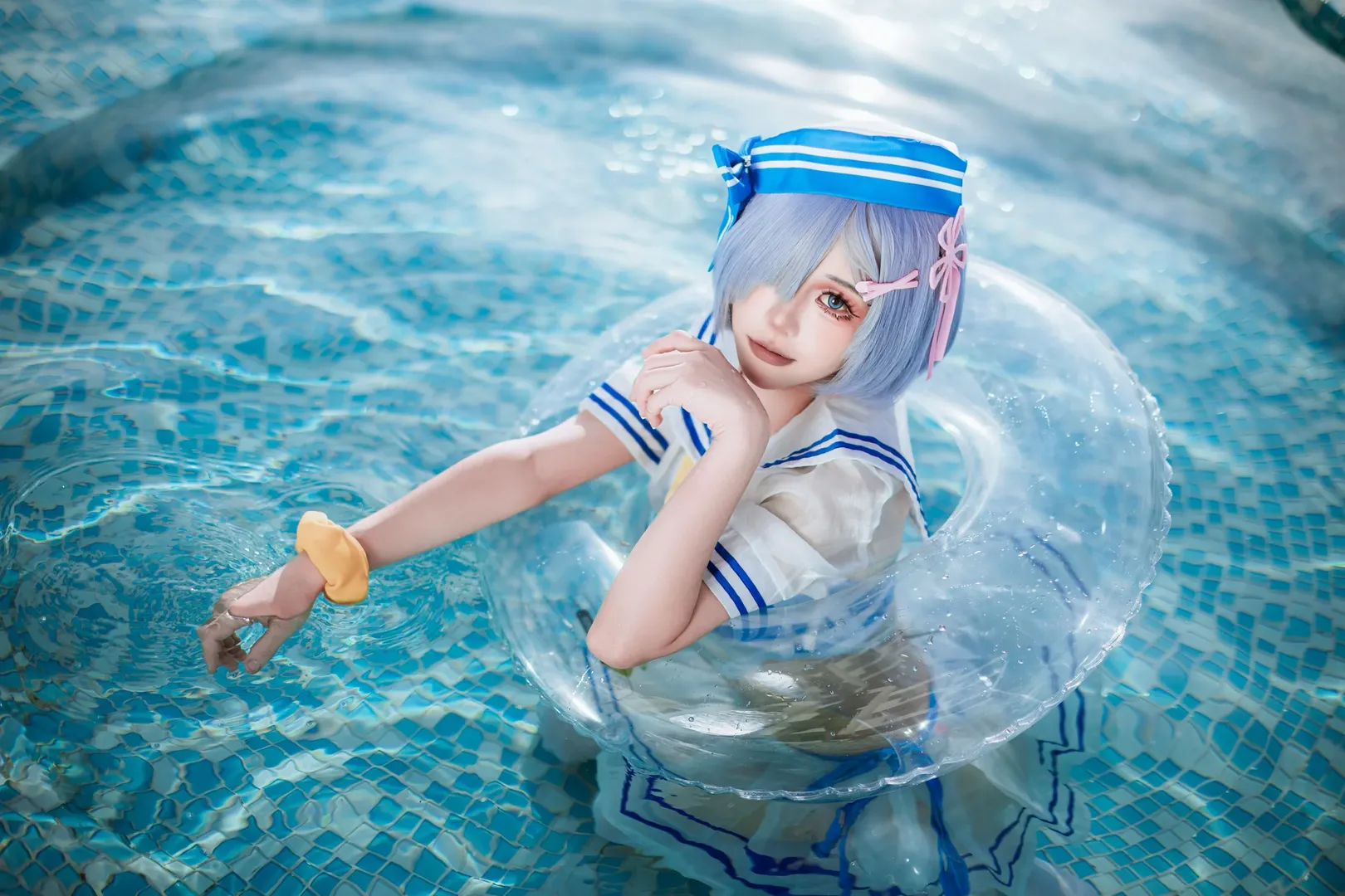 cosplay, 泳装, 白丝, 雷姆cos, 夏日清凉 - 第2张