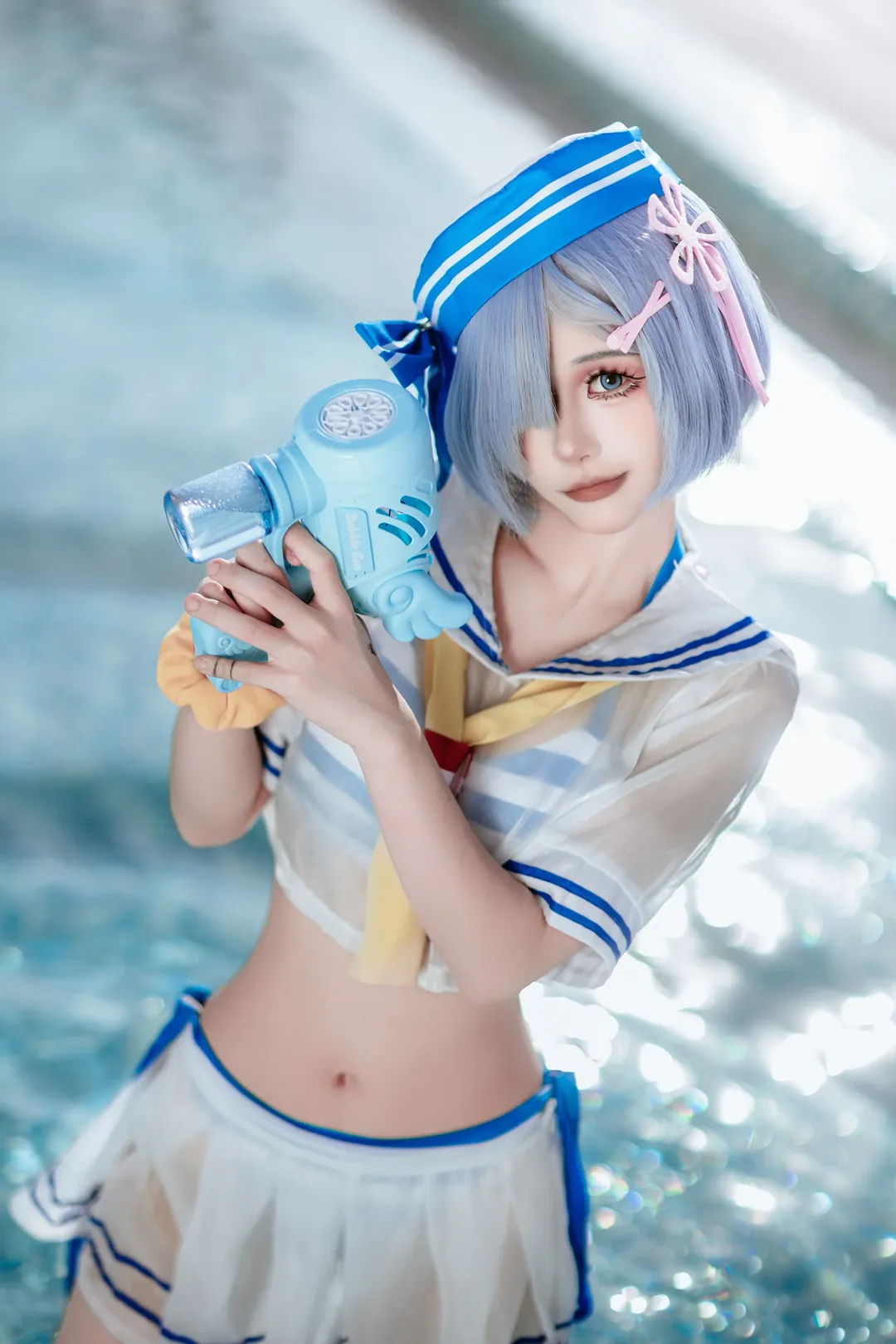 cosplay, 泳装, 白丝, 雷姆cos, 夏日清凉 - 第3张