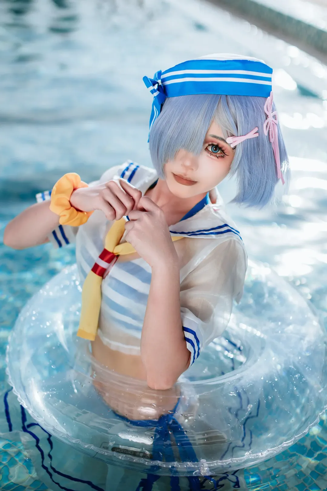 cosplay, 泳装, 白丝, 雷姆cos, 夏日清凉 - 第4张