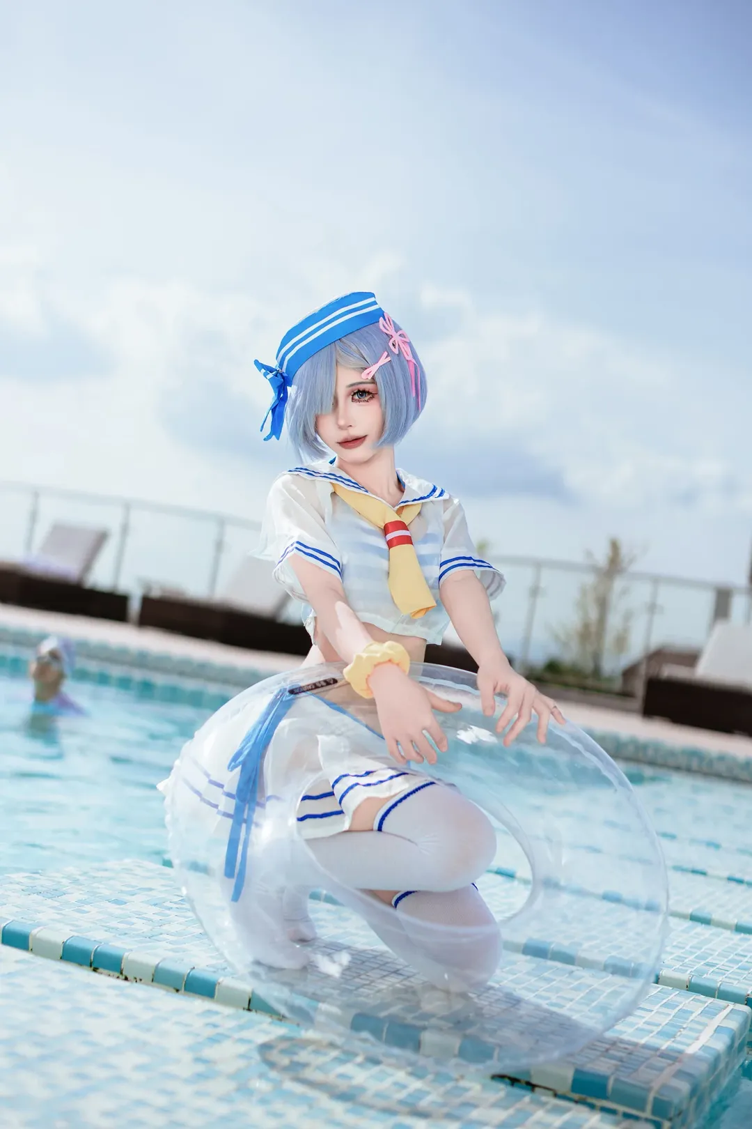 cosplay, 泳装, 白丝, 雷姆cos, 夏日清凉 - 第7张