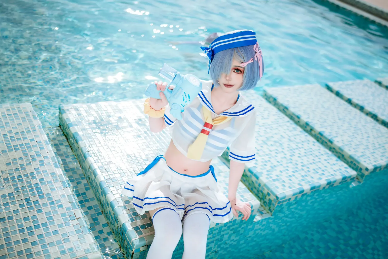 cosplay, 泳装, 白丝, 雷姆cos, 夏日清凉 - 第8张
