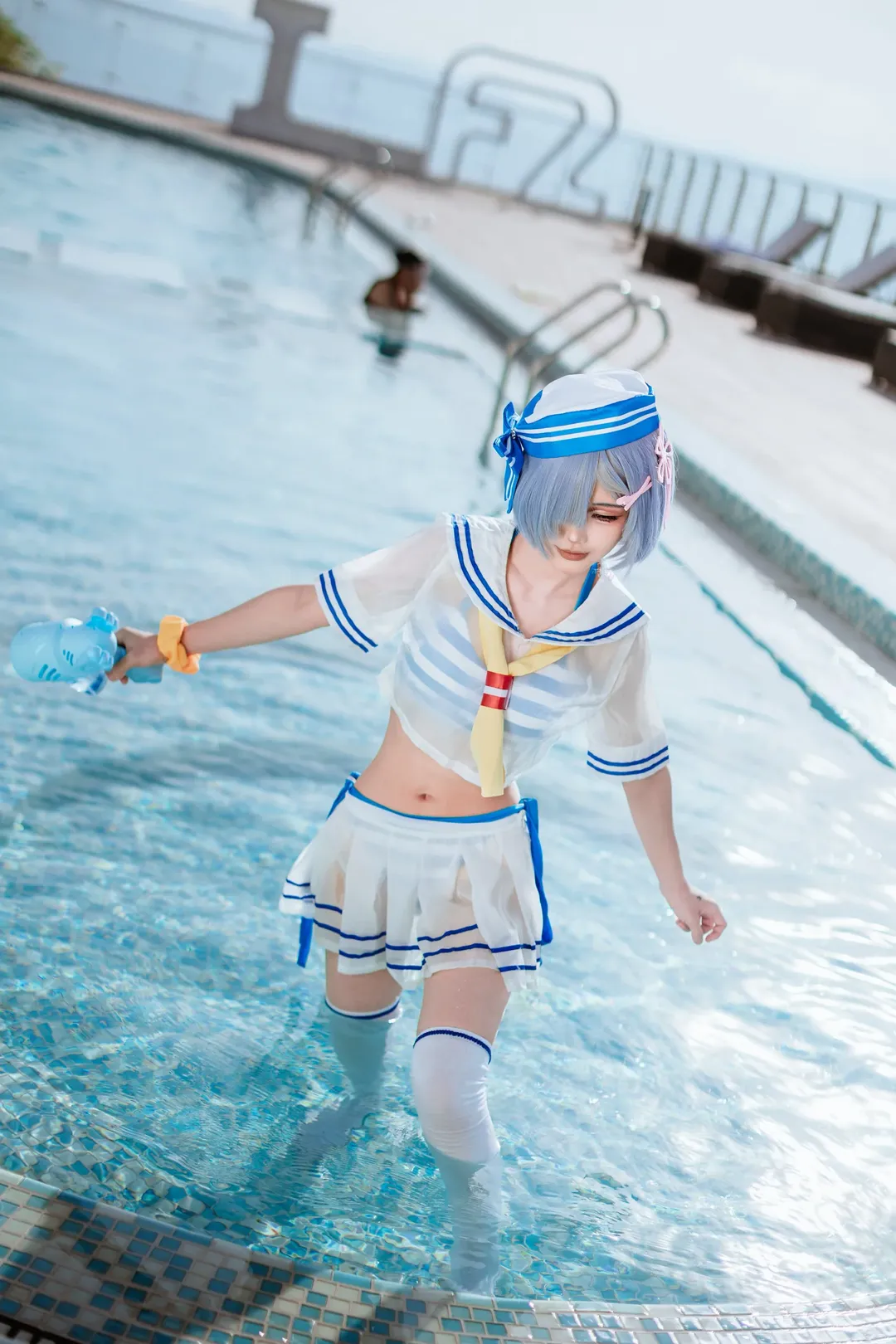 cosplay, 泳装, 白丝, 雷姆cos, 夏日清凉 - 第9张