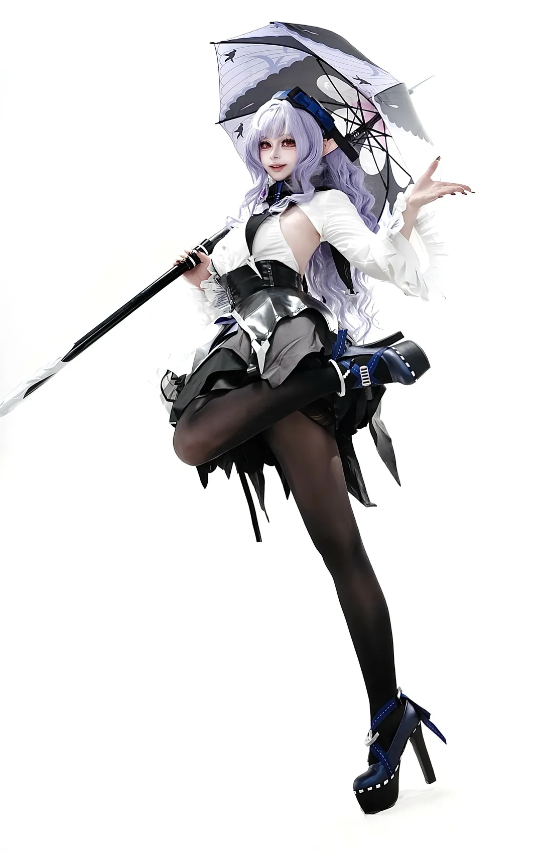 绝区零, 薇薇安cos, cosplay摄影, 黑丝穿搭, 精灵耳妆造