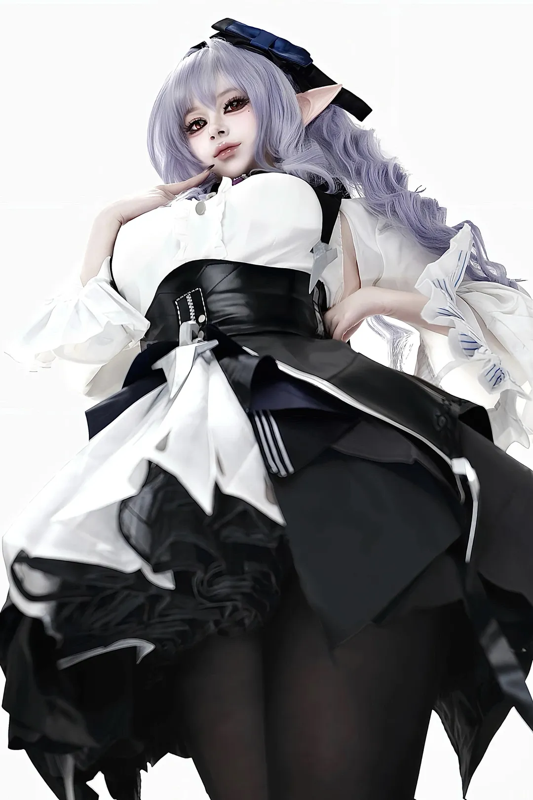 绝区零, 薇薇安cos, 黑丝穿搭, 精灵耳cosplay, 二次元cos分享 - 第4张