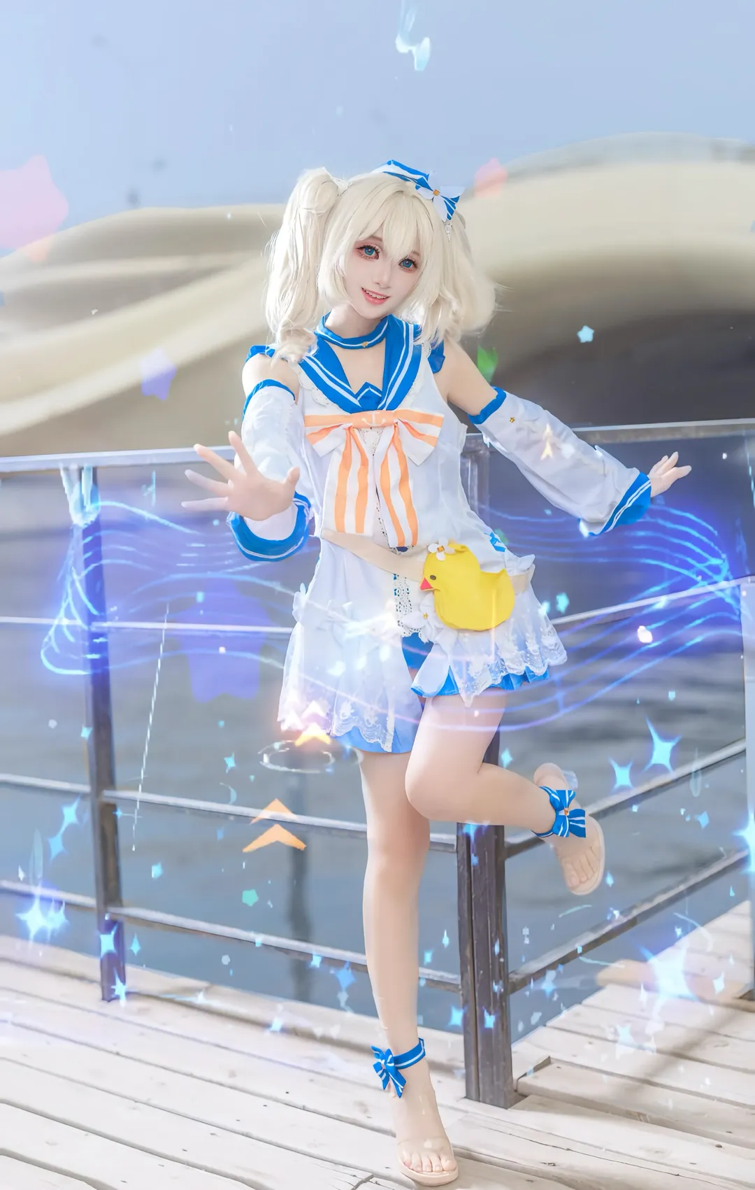 原神, 芭芭拉cos, 二次元cos, 水手服, 水边摄影