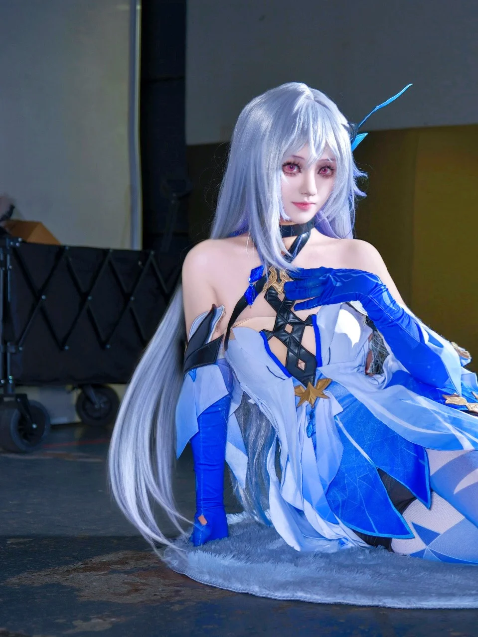 原神, 漫展场照, 丝柯克cos, cosplay日常, 蓝色丝袜