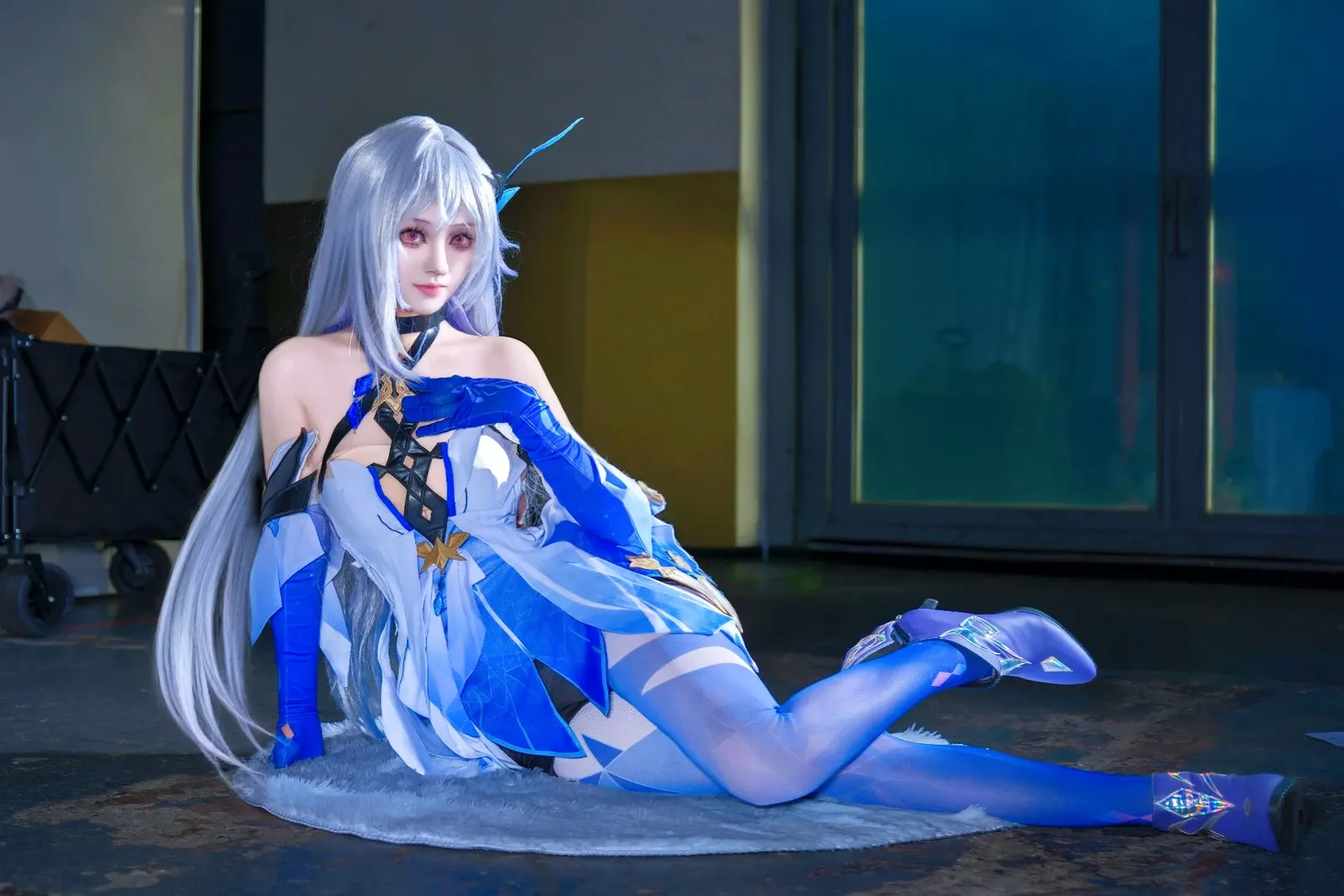 原神, 漫展场照, 丝柯克cos, cosplay日常, 蓝色丝袜 - 第3张
