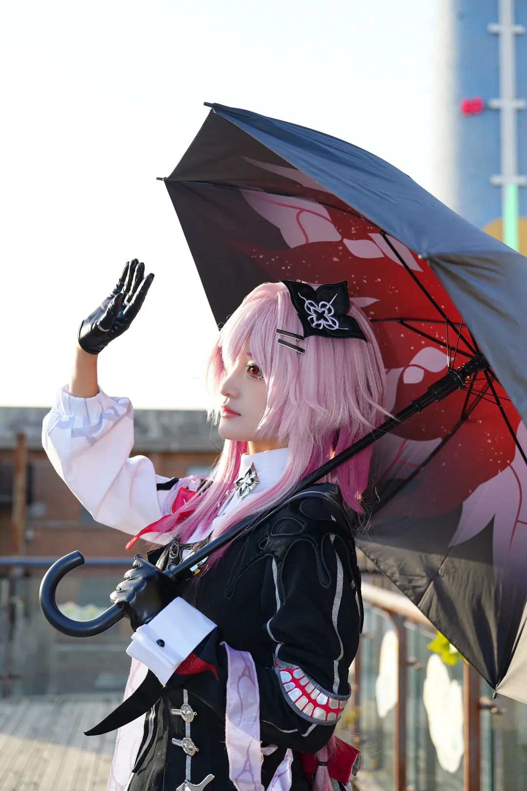 崩坏星穹铁道, cos摄影, 长夜月cos, 粉发cosplay, 户外春日