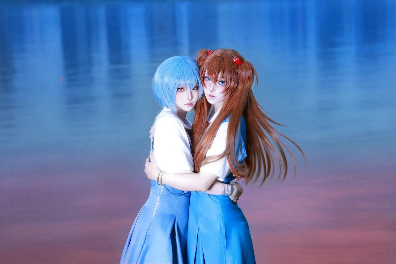 cosplay, 绫波丽cos, 明日香cos, 新世纪福音战士, 香丽cp