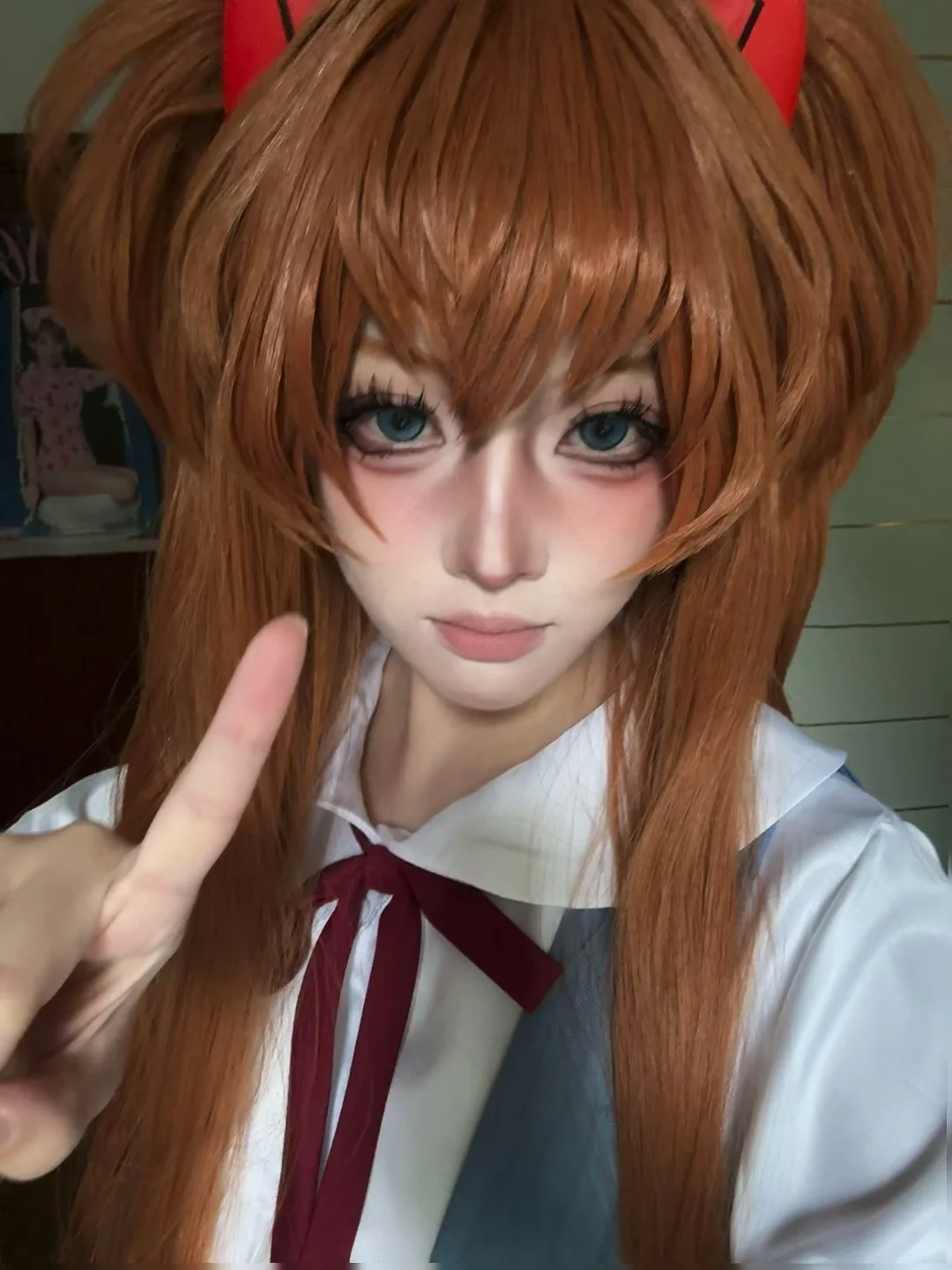 2次元少女, 新世紀エヴァンゲリオン, アスカコスプレ, 新世紀エヴァンゲリオン, イベント用メイクテスト - 2枚目