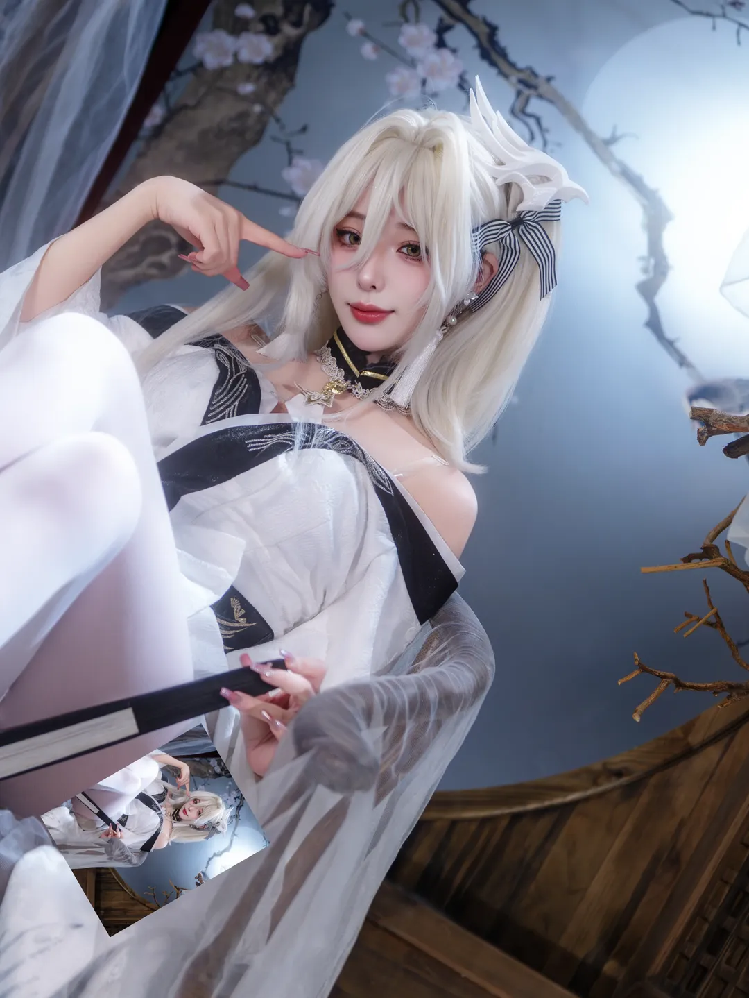 古风摄影, 碧蓝航线, 二次元cosplay, 白丝穿搭, 白凤cos