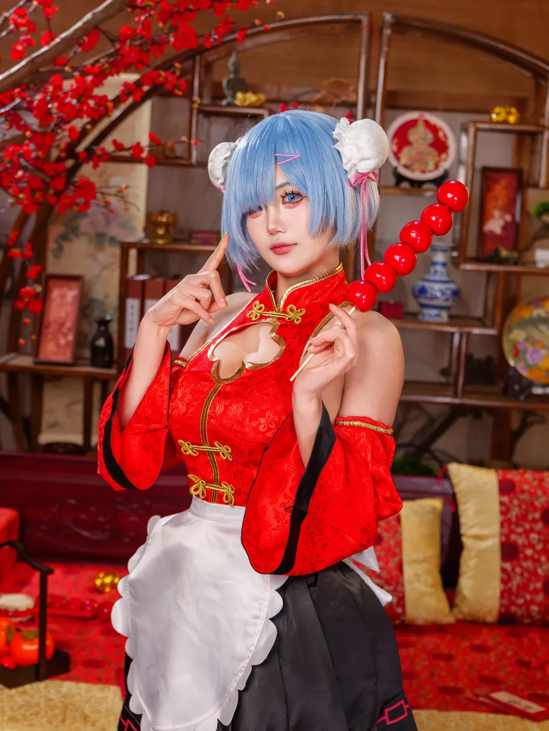 cosplay, 从零开始的异世界生活, 蕾姆cos, 黑丝, 元宵节 - 第10张
