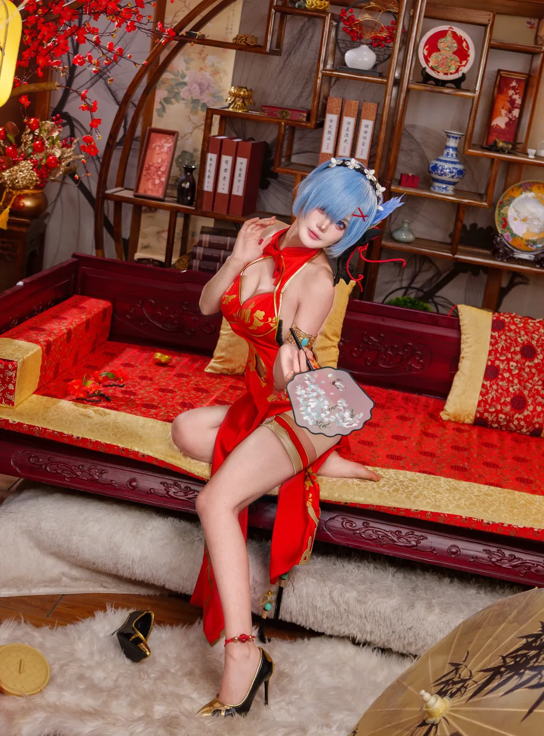 cosplay, 从零开始的异世界生活, 蕾姆cos, 黑丝, 元宵节 - 第13张