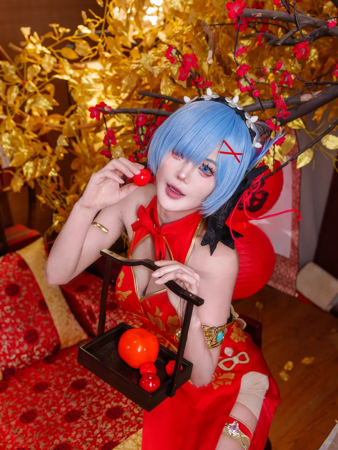 cosplay, 从零开始的异世界生活, 蕾姆cos, 黑丝, 元宵节 - 第3张