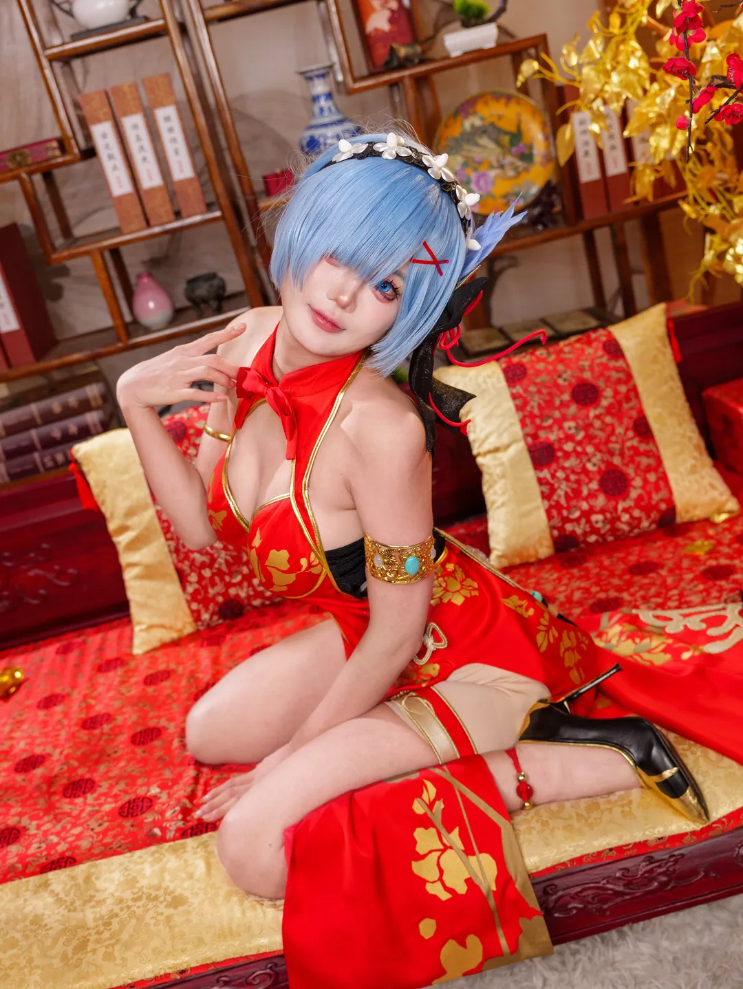cosplay, 从零开始的异世界生活, 蕾姆cos, 黑丝, 元宵节 - 第5张