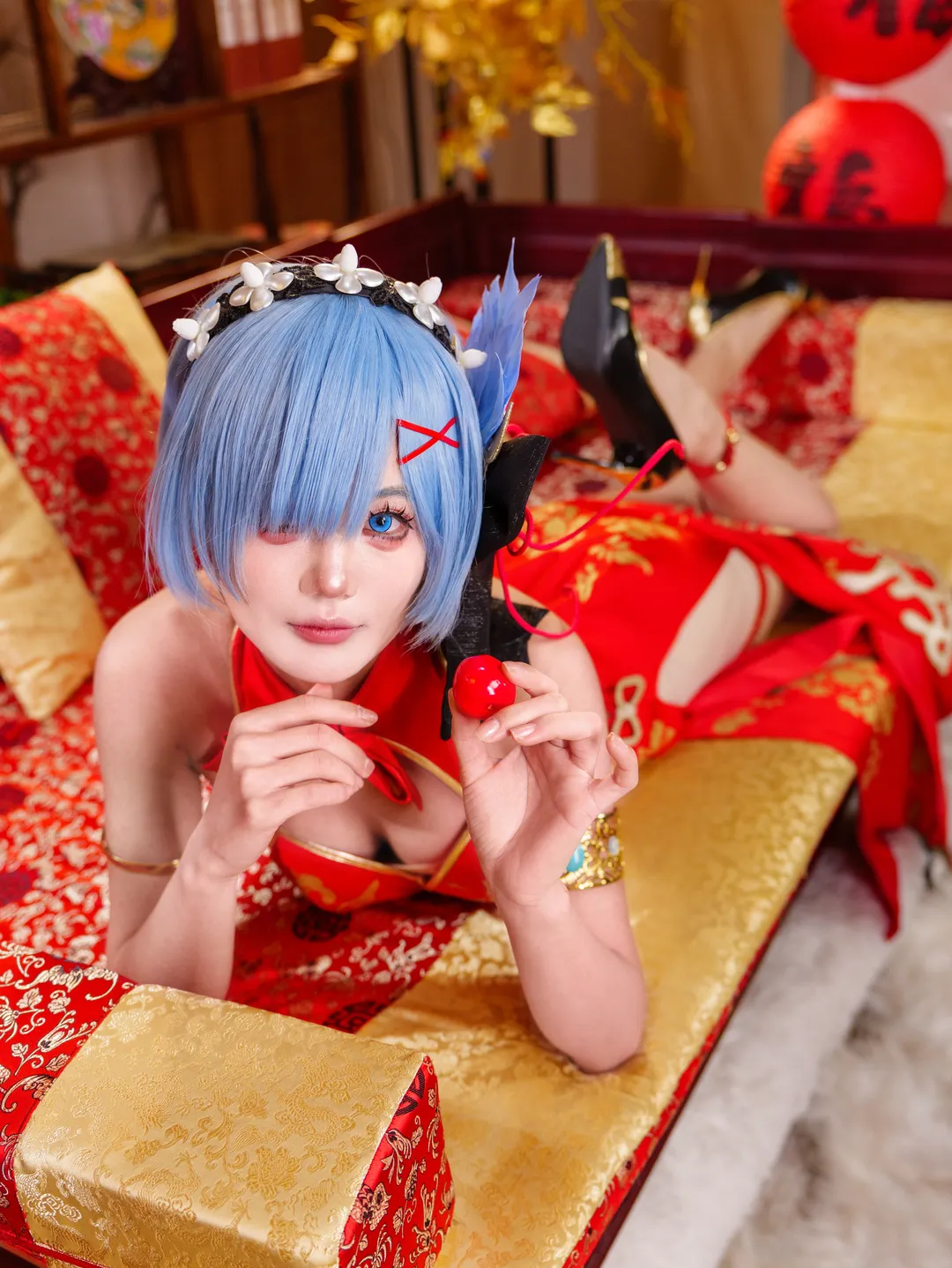 cosplay, 从零开始的异世界生活, 蕾姆cos, 黑丝, 元宵节 - 第6张